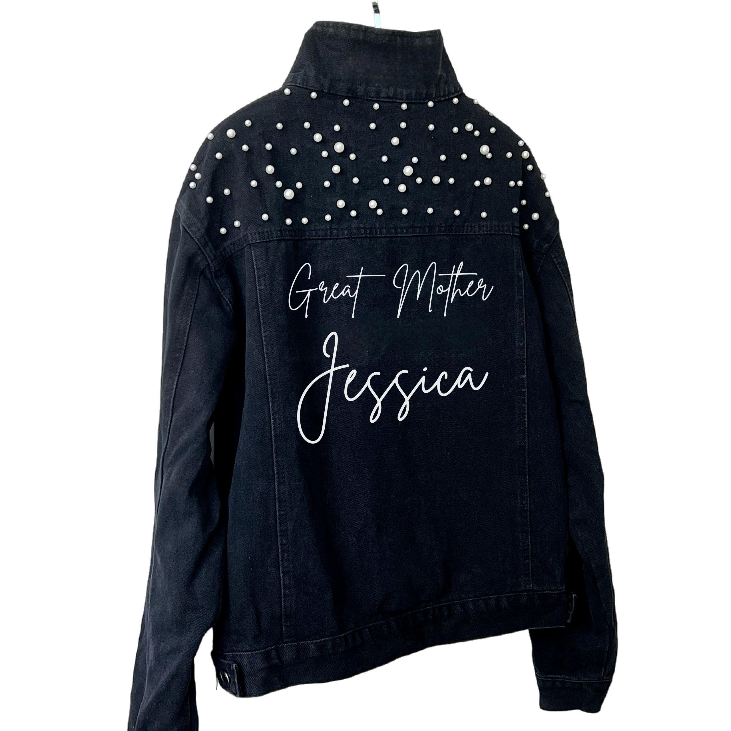 Custom Denim Jacket for Women with Pearl Embellishments - Personalized 'Future Mrs' Wedding Jacket & Wifey Denim Jacket | Perfect for Bridal Showers, Bachelorette Parties & Romantic Getaways