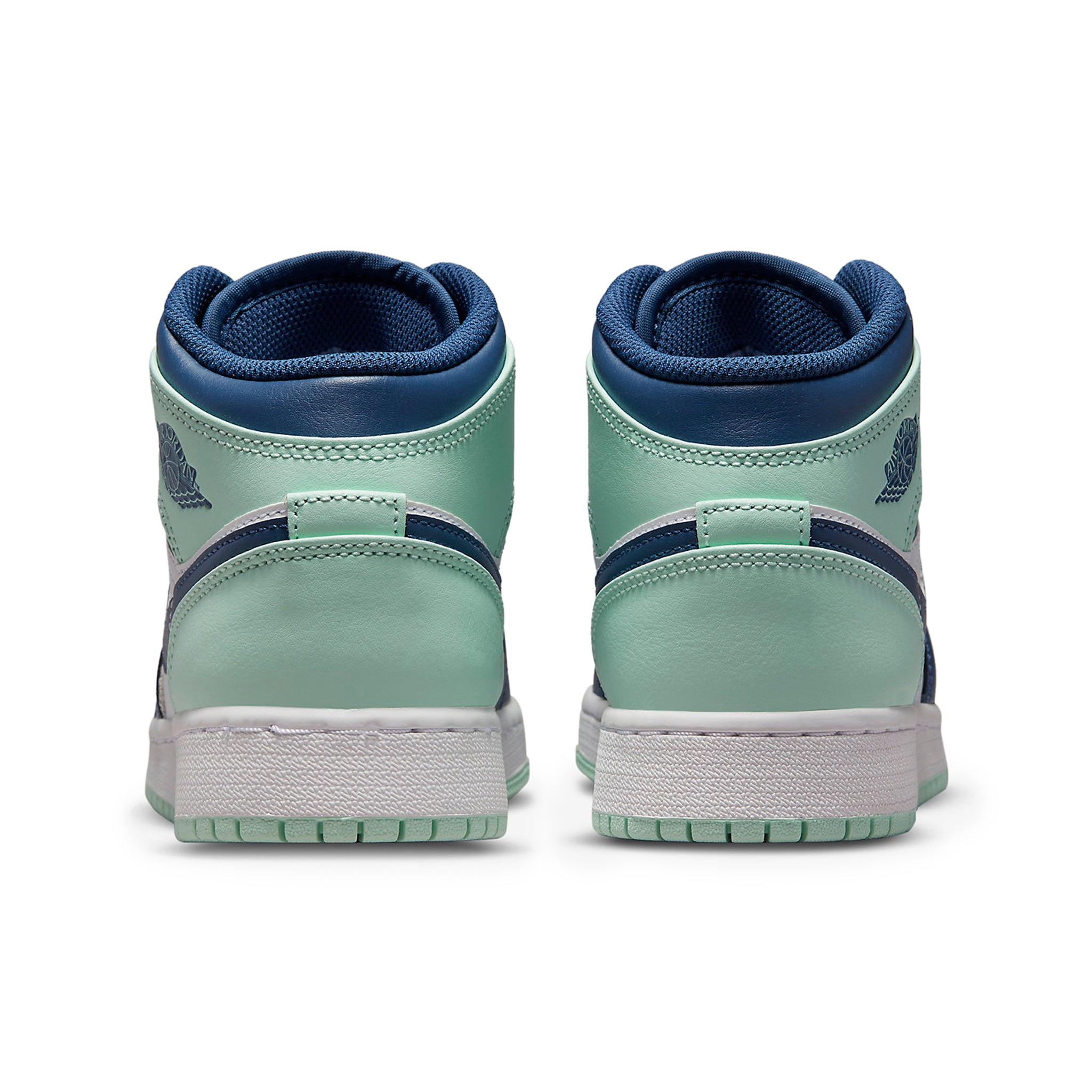 Air Jordan 1 Mid Sneakers - Mystic Navy & Mint Foam Colorway (Grade School) - Perfect for Basketball, Streetwear & Casual Outfits