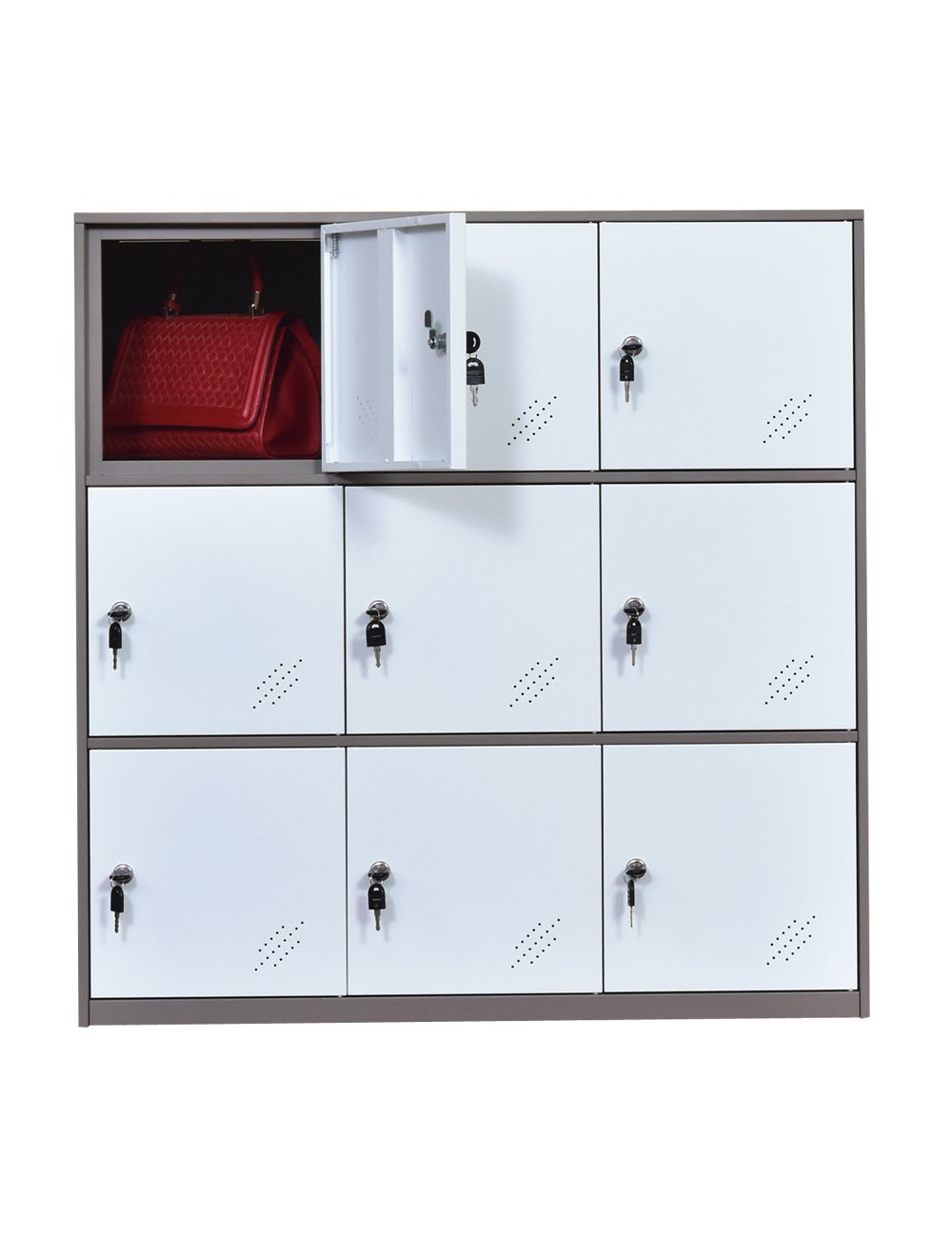 Kids Locker Organizer - Metal Shoe & Bag Storage Cabinet for School & Home (White) - Perfect for Playground & Dorm