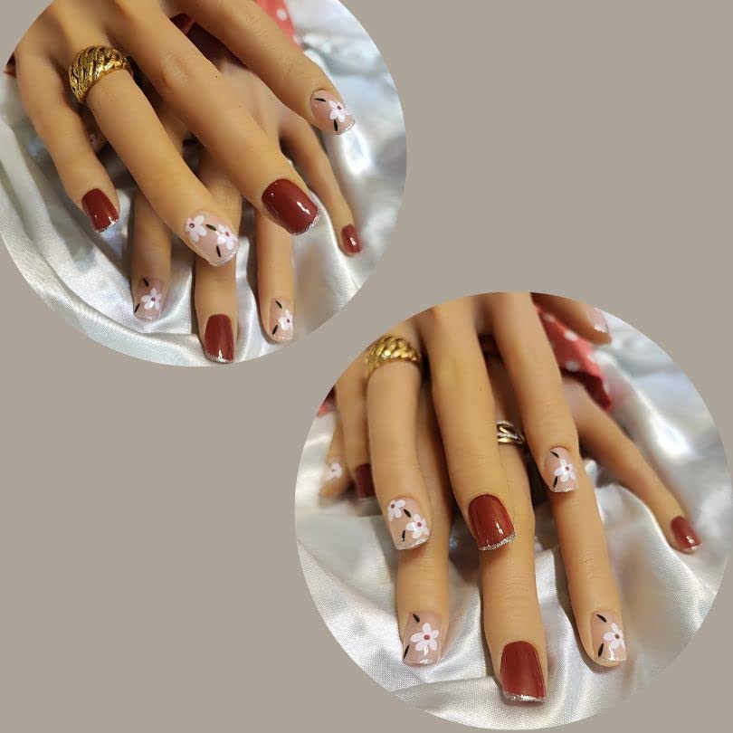 Makemynails Gorgeous French Stick On Nails - Reusable Artificial Fake Nail Set | Lightweight & Long Lasting Press On Nails | Easy to Apply Quick Fix for Festivals, Parties & Special Occasions | Perfect for Weddings, Prom & Date Nights