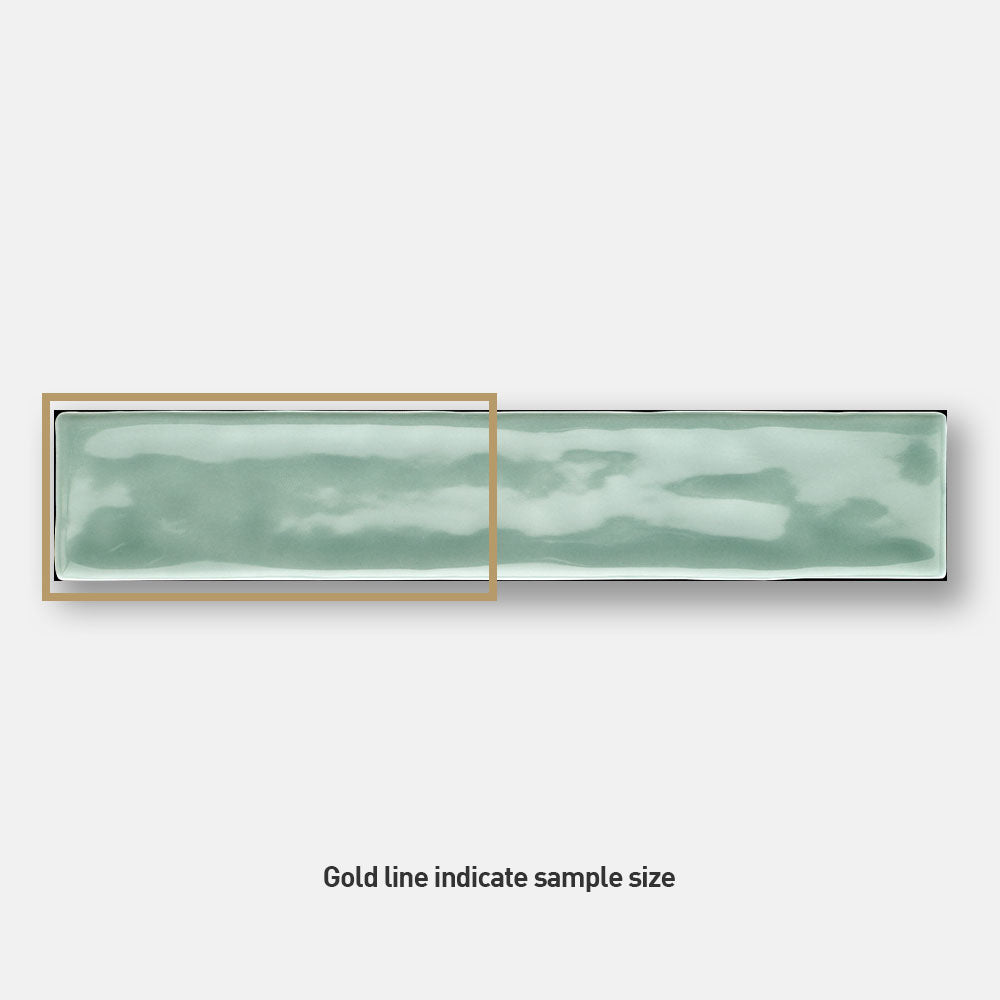Premium Sienna Sage Green 50x250 Glossy Subway Tile - Perfect for Kitchen Backsplash, Bathroom Walls & Modern Interior Design