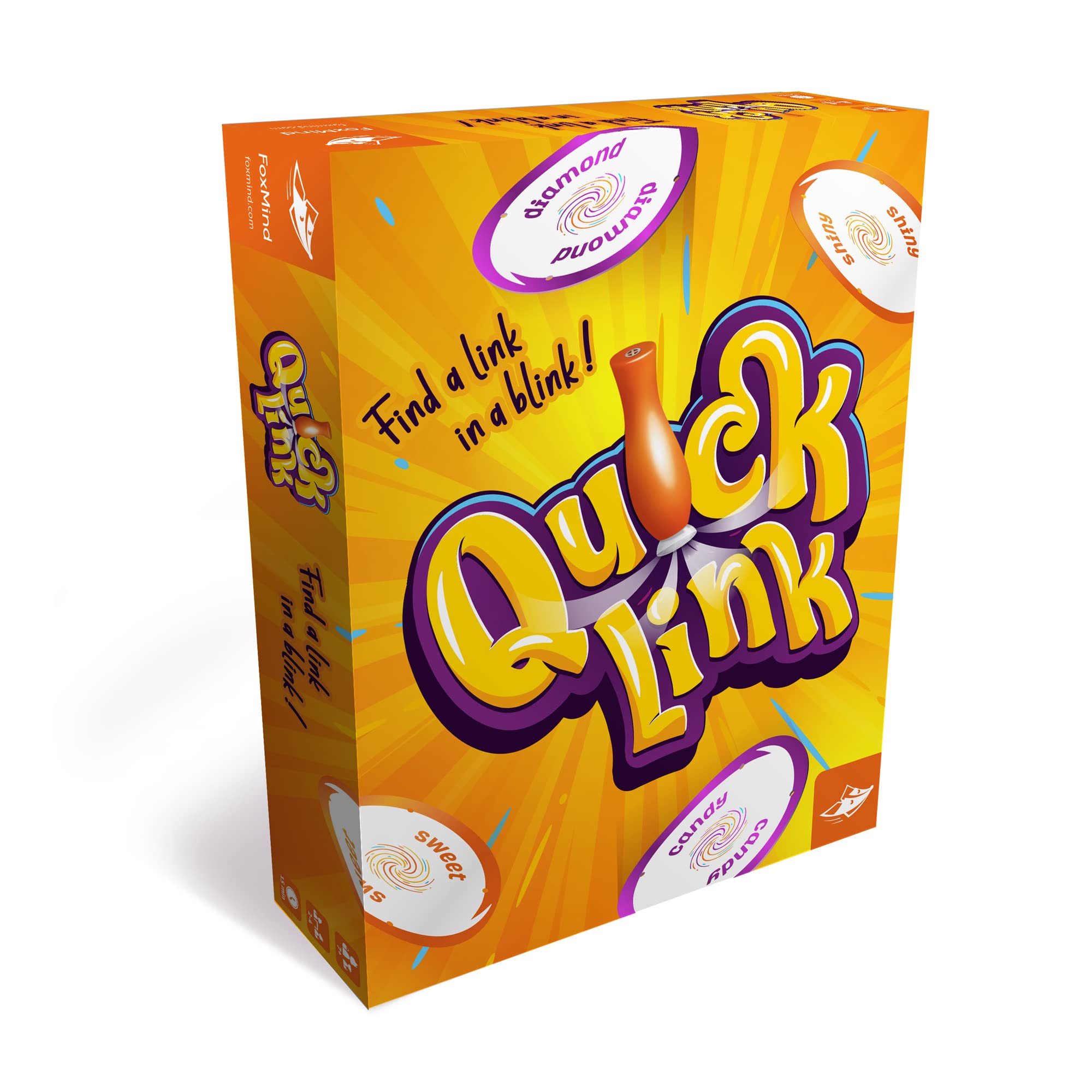 FoxMind Quick Link Word Game - Fun & Fast-Paced Family Party Board Game for Adults & Kids | Perfect for Game Nights, Travel, and Classroom Learning Activities