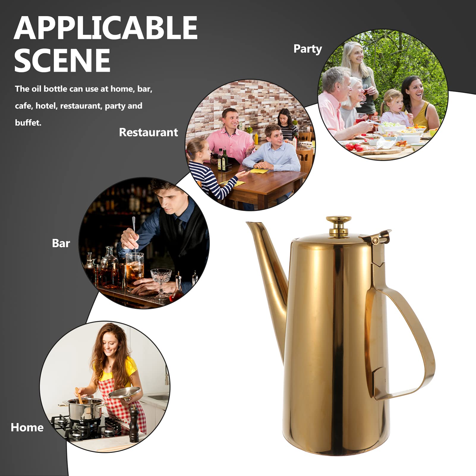 SHERCHPRY 1-Piece Stainless Steel Oil Bottle - Cold Water Bottle, Soup Pot, Soy Sauce Container - Durable Restaurant & Kitchen Storage for Oil, Soy Sauce & Soup - Perfect for Cooking, Food Prep & Commercial Use