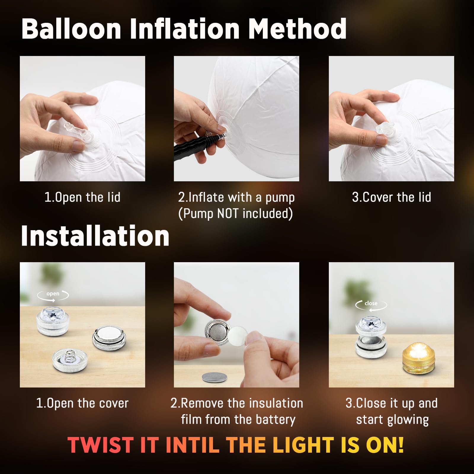 4 Pack LED Light Up Beach Balls for Kids - 12