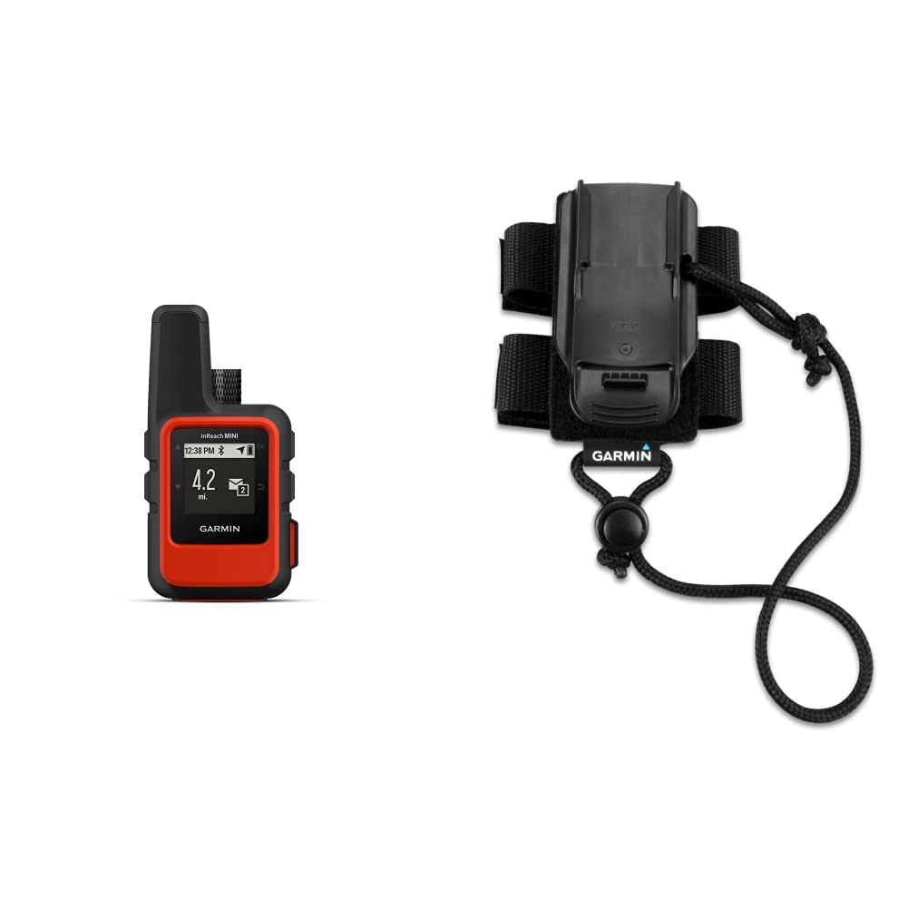 Garmin inReach Mini - Lightweight Compact Satellite GPS Communicator with Orange Backpack Tether Accessories | Perfect for Hiking, Camping & Emergency Outdoor Adventures