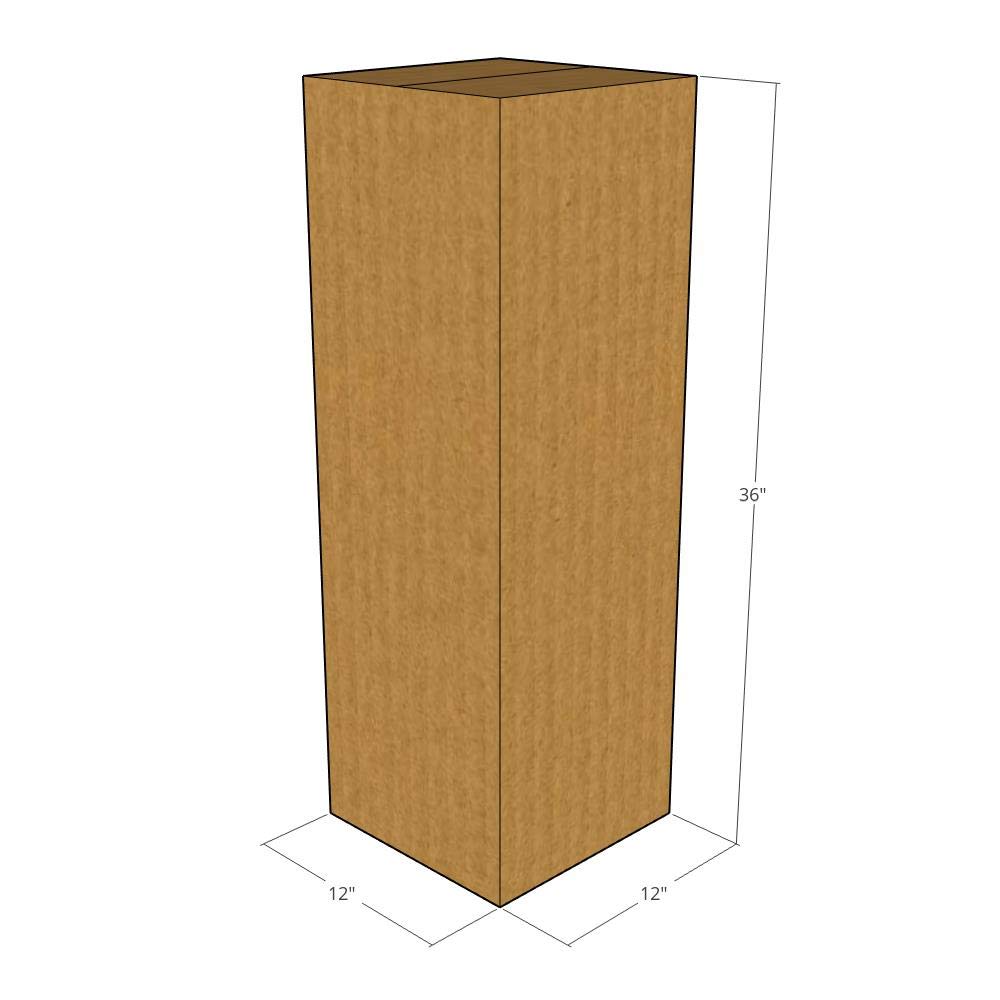 100 New 12x12x36 Inch Corrugated Shipping Boxes - 32 ECT Heavy Duty Cardboard Boxes for Moving, Storage & Packaging - Perfect for Ecommerce, Home & Office Use