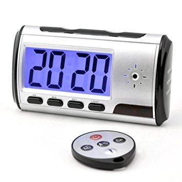 PMS Covert Camera Alarm Clock - Hidden Spy Camera with UV Stamp for Home Security & Office Surveillance | Night Vision, Motion Detection