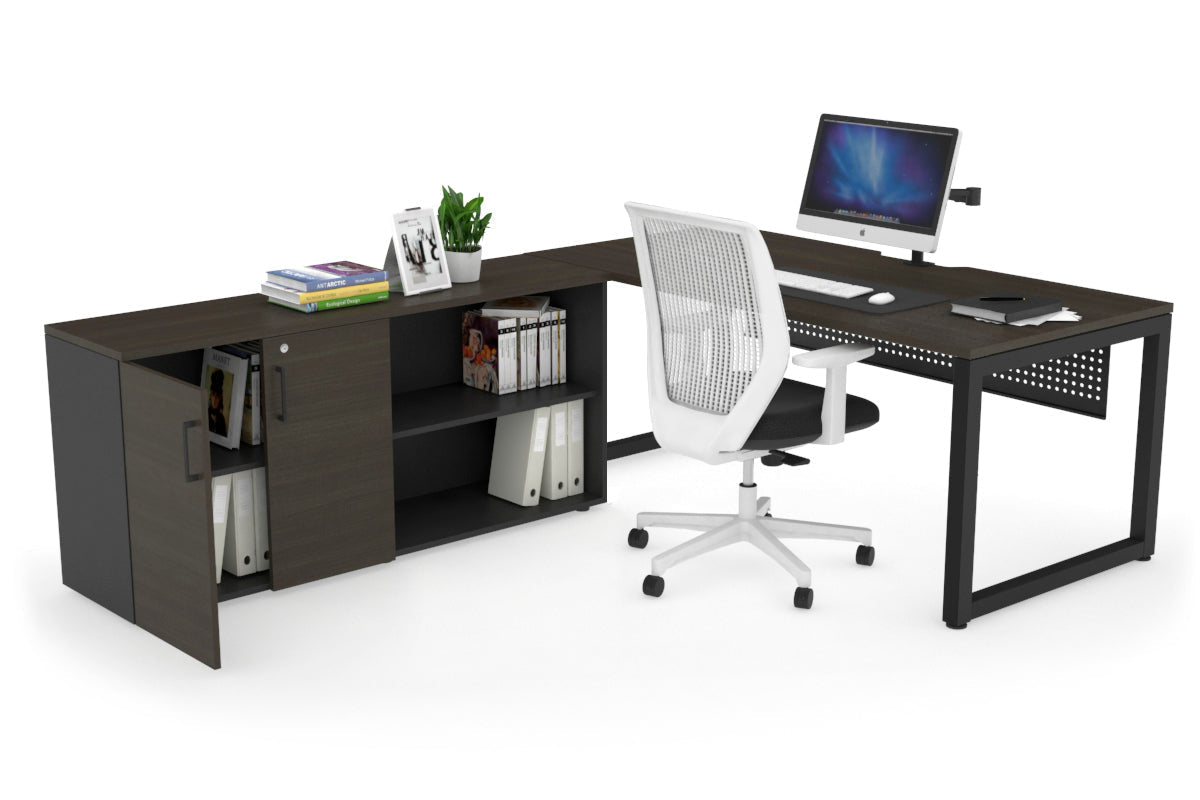 Quadro Loop Executive Desk Black Frame [1800L x 800W with Cable Management] - Premium Office Furniture for Modern Workspace & Home Office Setup