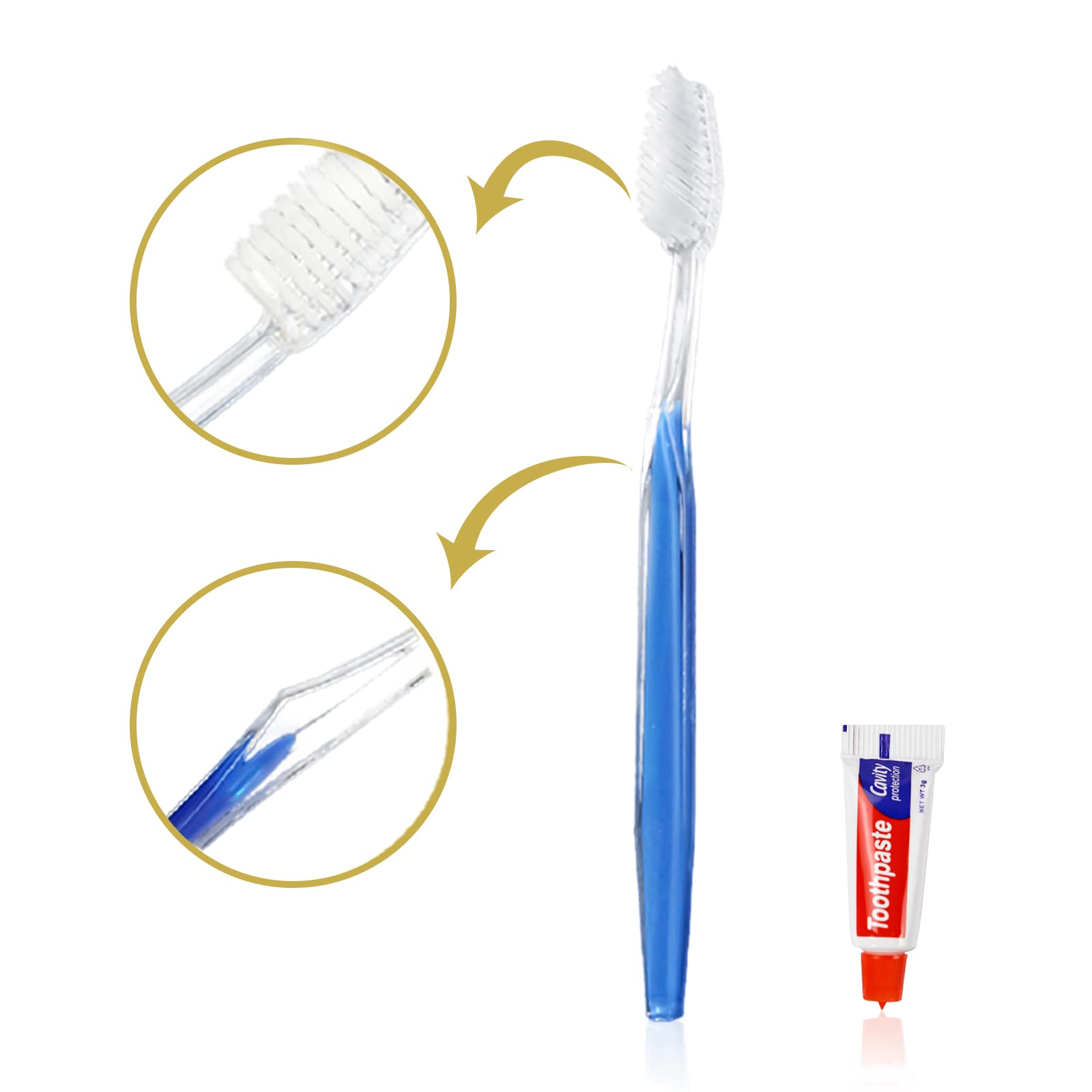 50pcs Disposable Toothbrushes with Toothpaste - Travel Size, Eco-Friendly (5 Colors) | Perfect for Camping, Hotels, Airplanes & Emergency Kits