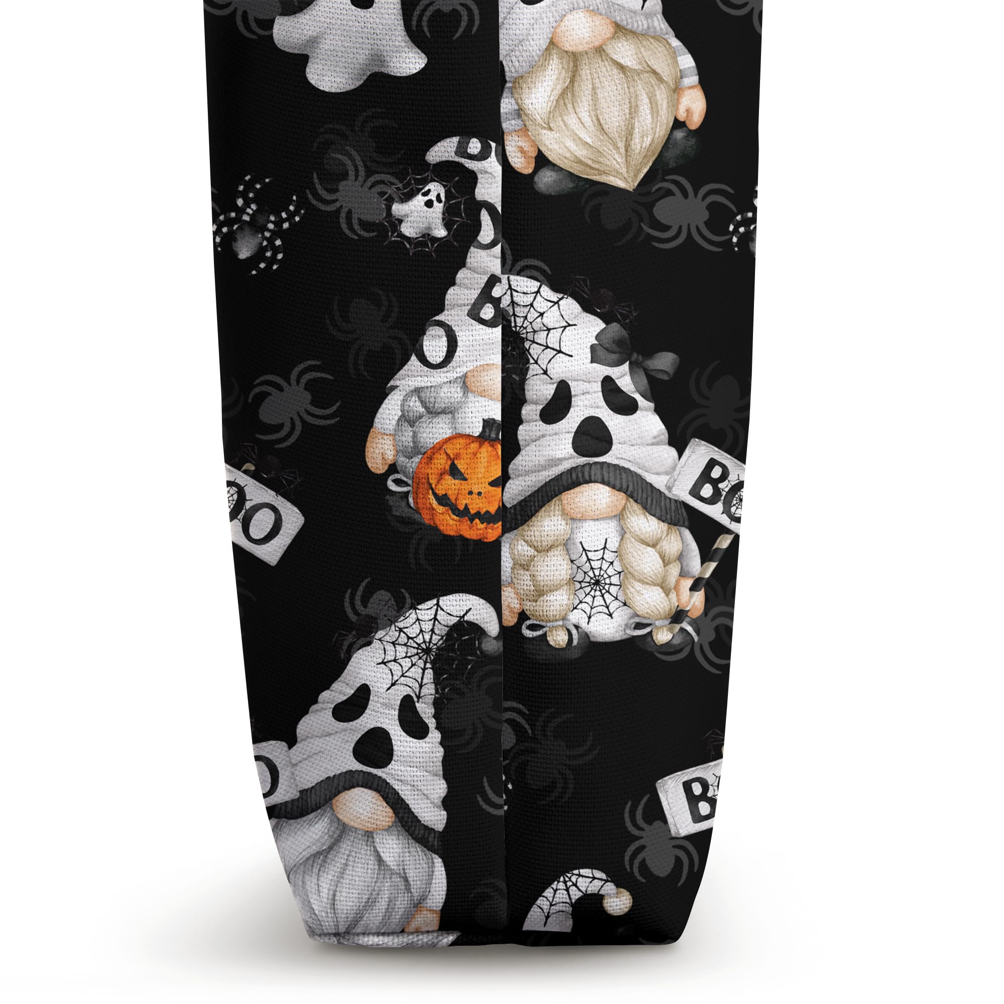 Halloween Gnome Tote Bag with Cute Boo Ghost & Pumpkin Spider Pattern - Perfect for Trick or Treating, Fall Festivals & Spooky Party Favors