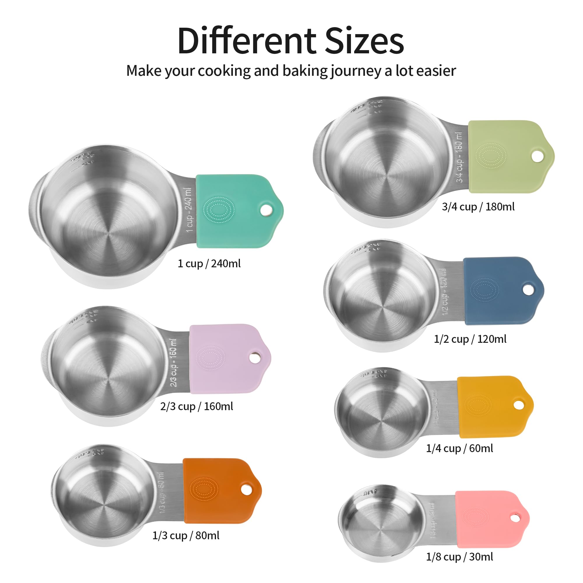 Smithcraft 16-Piece Stainless Steel Measuring Cups and Spoons Set - Metric & US Standard Magnetic Kitchen Tools for Baking, Cooking & Meal Prep - Dry & Liquid Measuring Cups with Leveler - Perfect for Home Bakers, Chefs & Cooking Enthusiasts