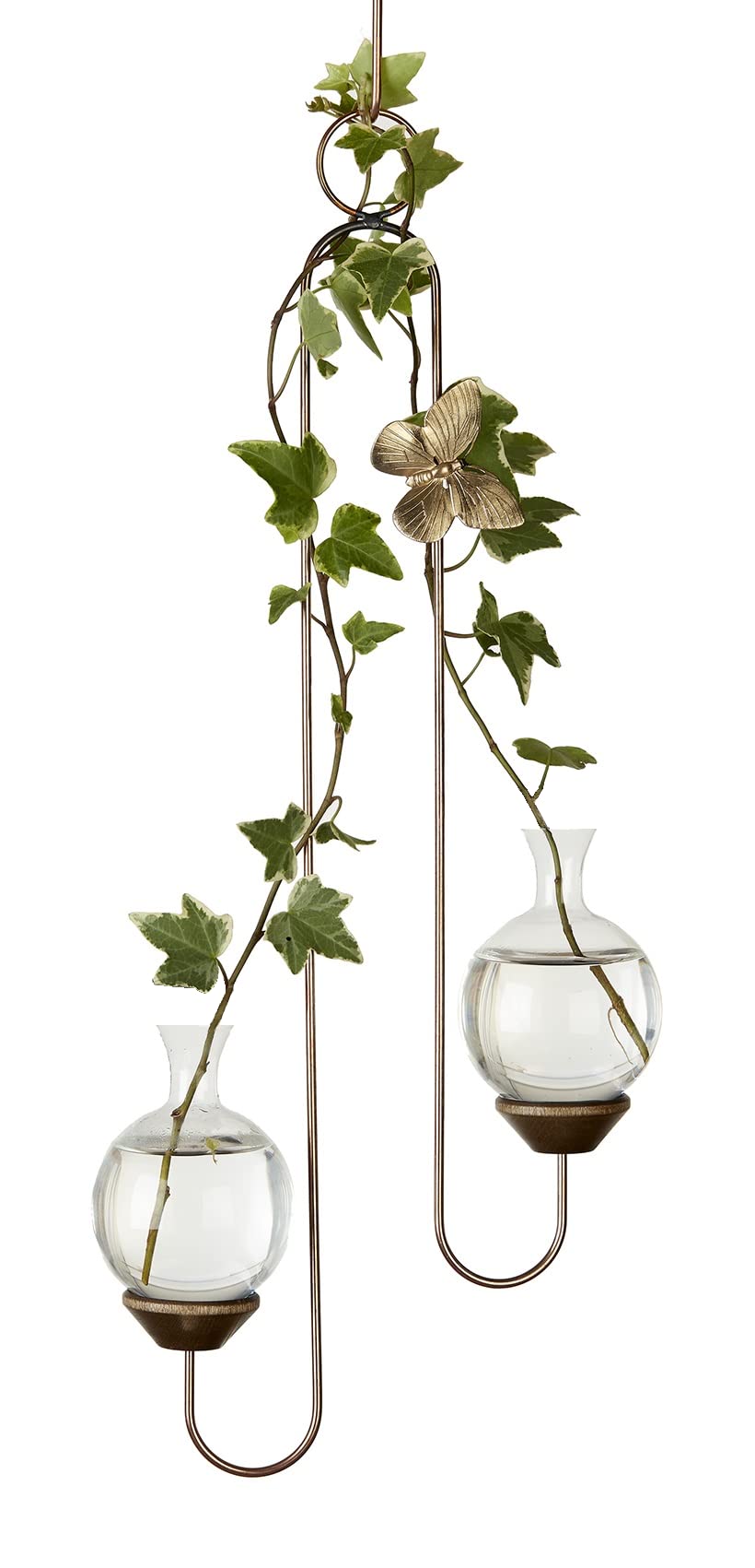 Double Hook Hanging Plant Rooter Vase - Glass Propagation Station for Indoor Plants, Hydroponic Growing, Herb Garden Starter Kit - Perfect for Windowsill, Balcony & Home Decor