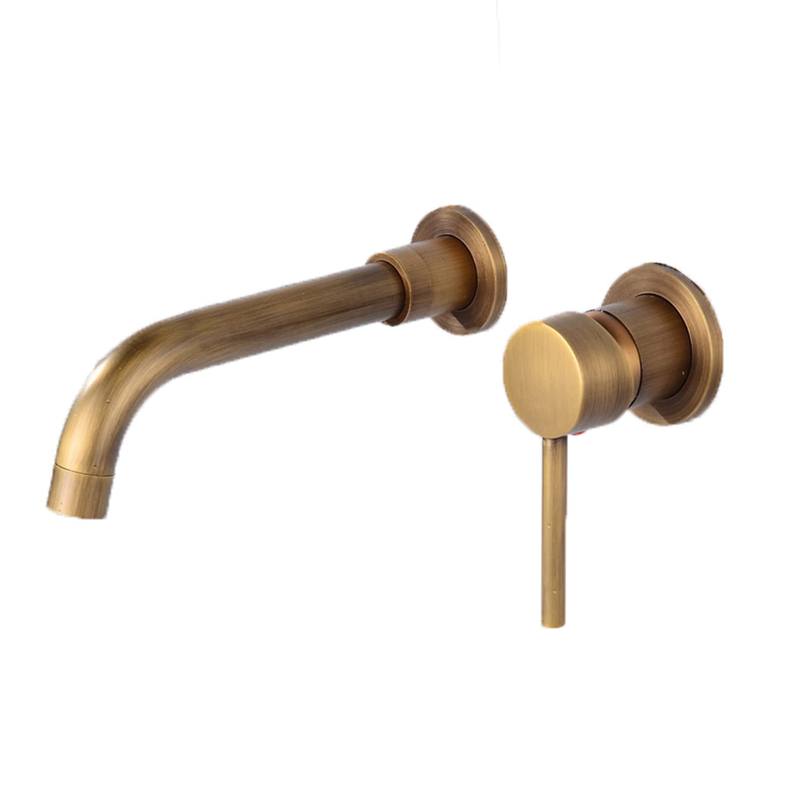 ZYCDP Antique Bronze Wall Mount Bathroom Faucet - Single Handle Wall Mounted Sink Faucet with Hot & Cold Water - Basin Mixer Tap for Bathroom Vanity - Perfect for Vintage Style Home Decor & Small Space Bathrooms