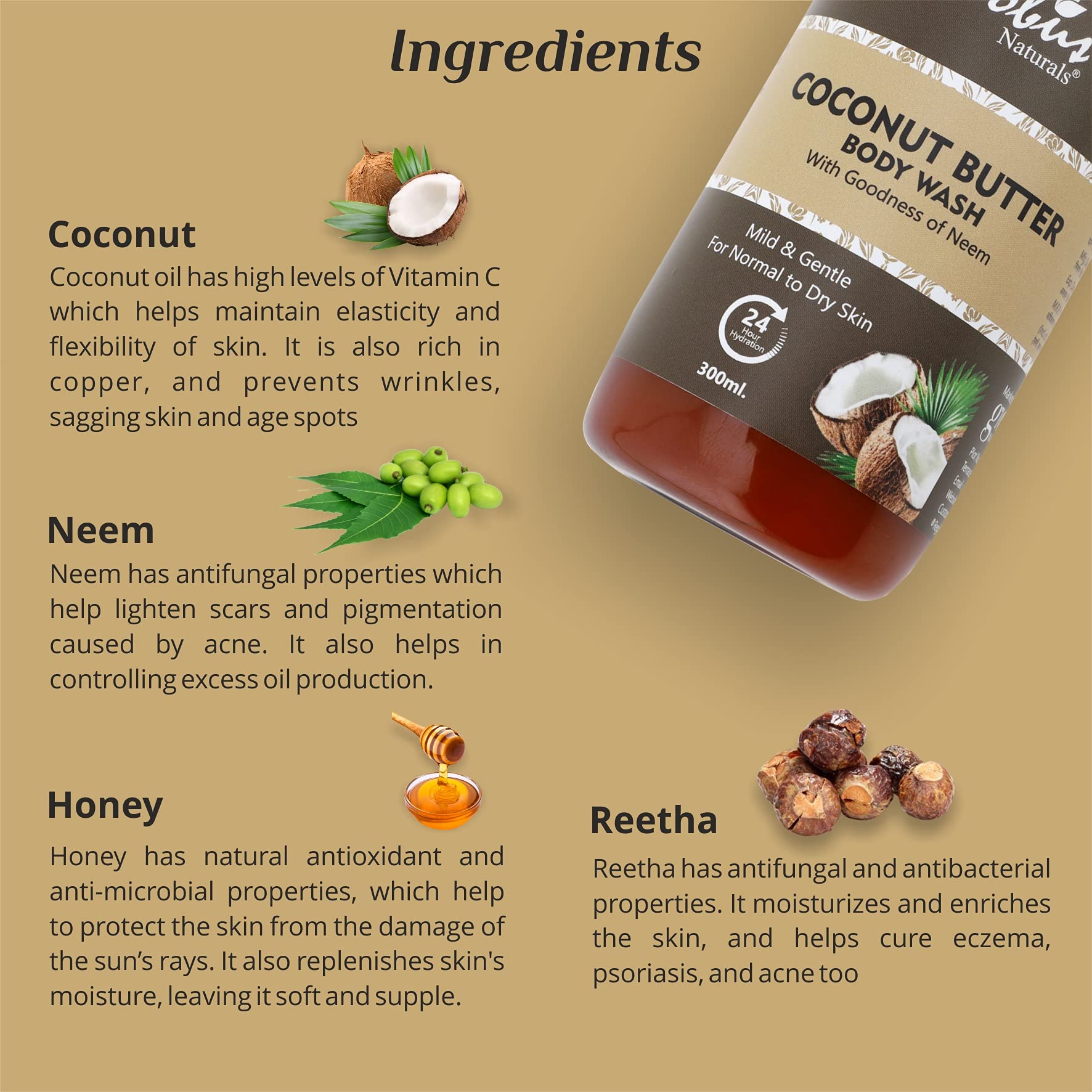 Globus Naturals Nourishing Coconut Butter Body Wash - 10.1 fl oz (300ml) for Soft & Hydrated Skin | Perfect for Dry Skin Care & Daily Shower Routine