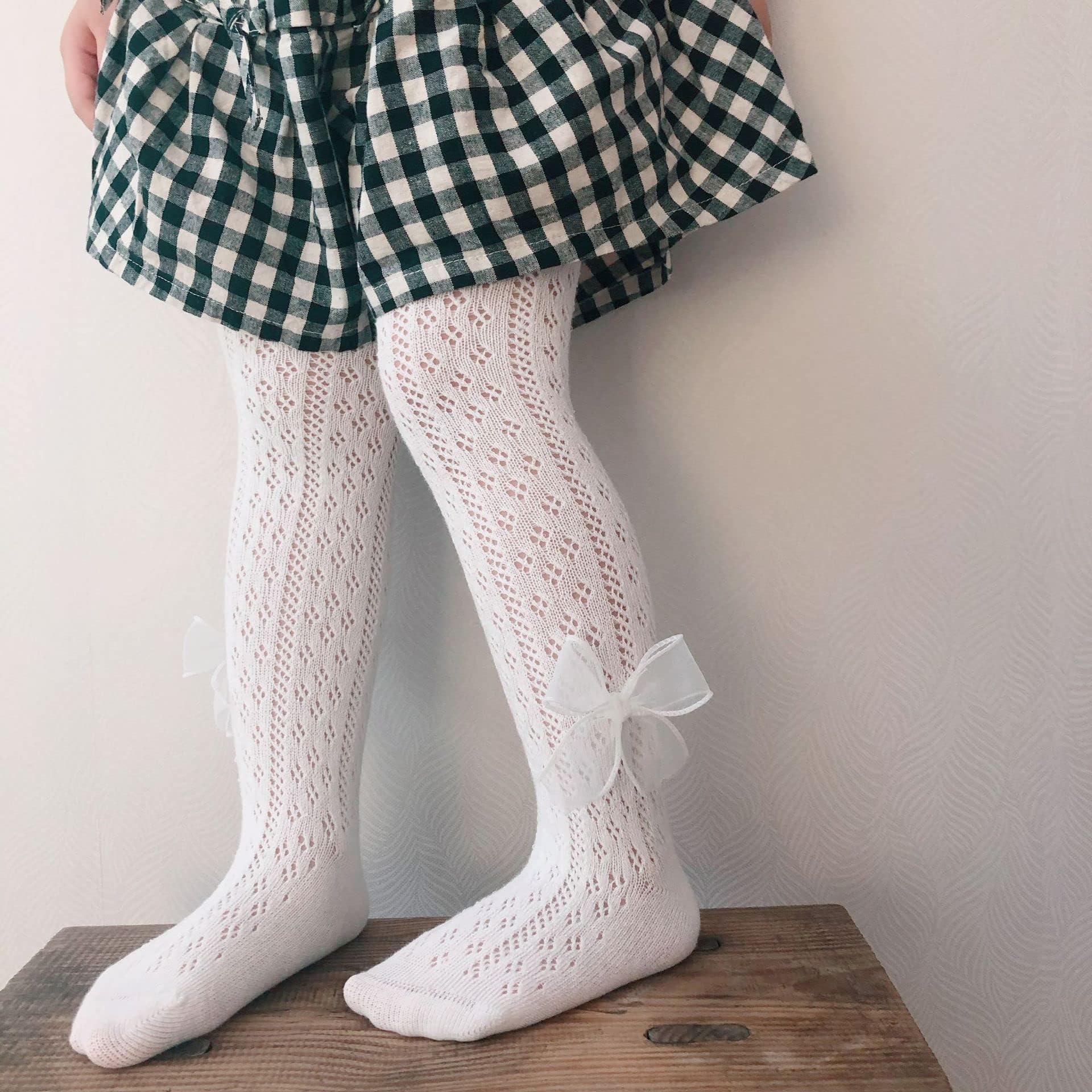 CHUNG Baby Girls' Thin Mesh Tights with Bowknot - Soft Newborn to Toddler Leggings (0-5 Years) | Perfect for Summer Outfits, Playtime & Special Occasions