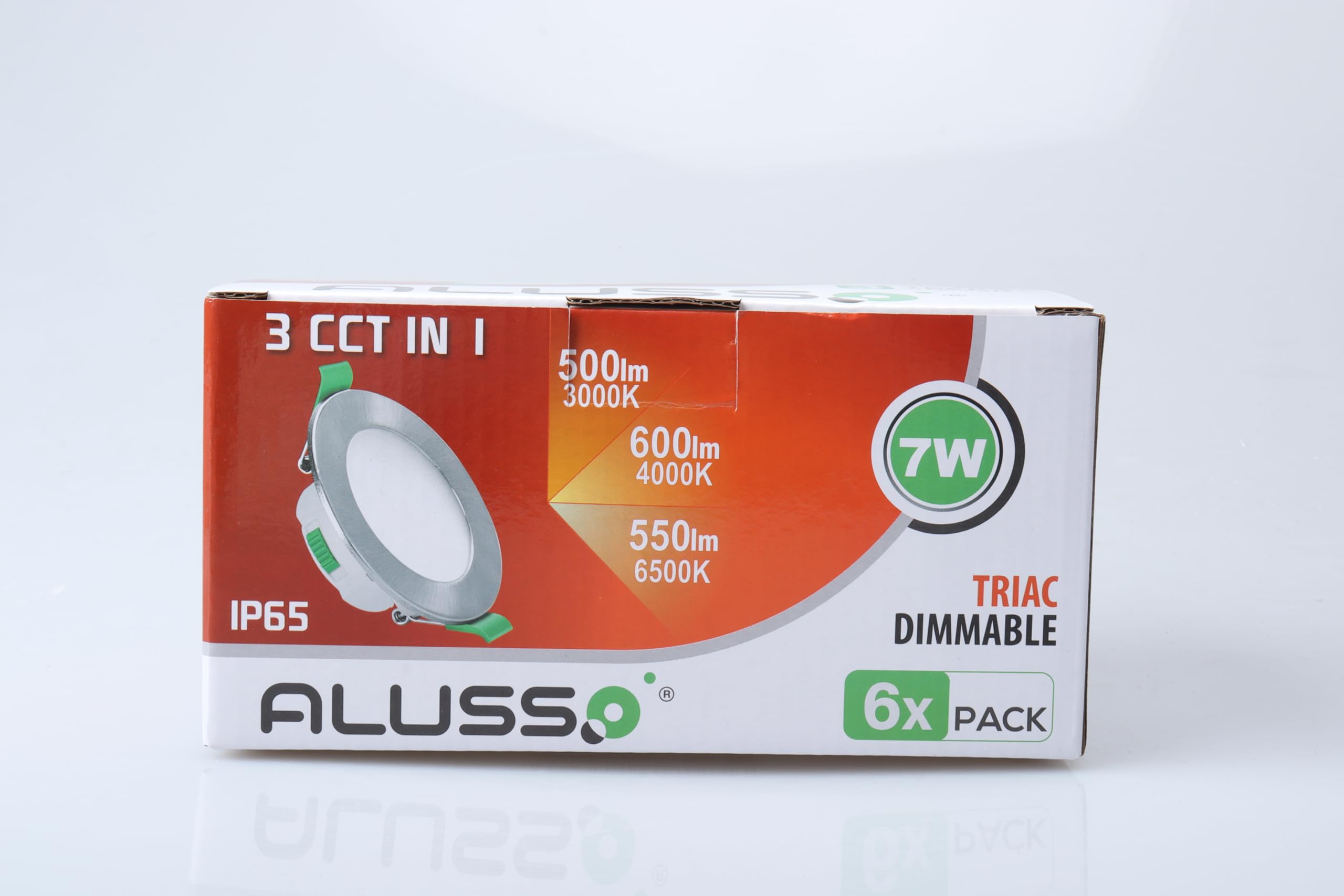 ALUSSO 6 Pack Ultra Slim LED Recessed Ceiling Lights - Dimmable 7W Downlights, IP65 Waterproof, 3000K/4000K/6500K Color Temperature Options - Perfect for Bathroom, Kitchen, and Living Room Spot Lighting