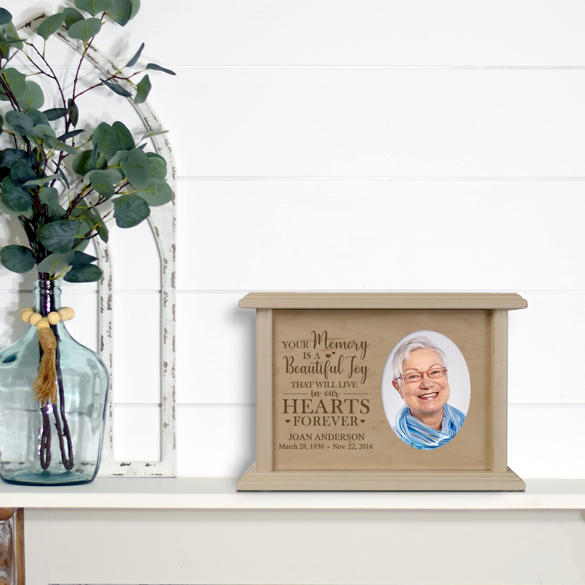Custom Photo Wooden Urn for Ashes - Personalized Memorial Keepsake Box for Adults, Men, Women & Children - Handcrafted Cremation Urn for Human Ashes - Thoughtful Bereavement Gift for Loss of Mother, Father or Loved One | Perfect for Home Memorials, Funeral Services & Cherished Keepsakes