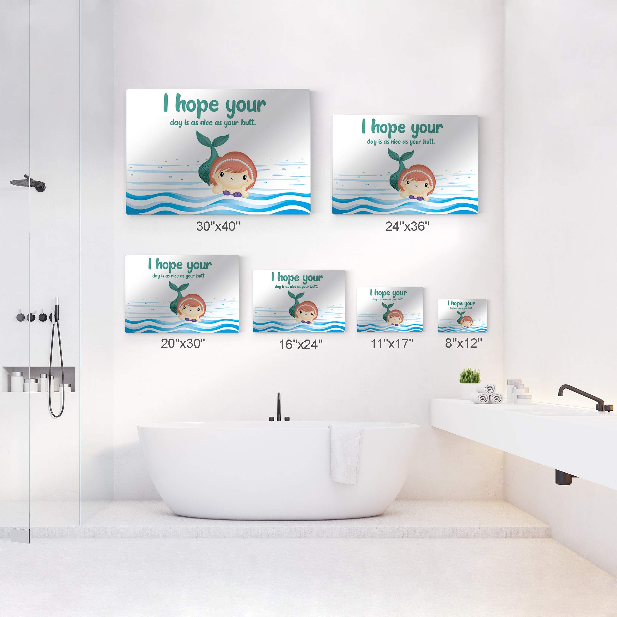Funny Bathroom Wall Art - 'I Hope Your Day is as Nice as Your Butt' Metal Print Sign | 16x24 Inch Ready-to-Hang Bathroom Decor | Humorous Quote for Home, Kids Room & Office | Made in USA