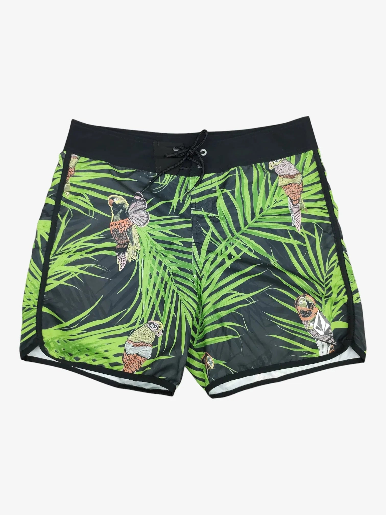 Volcom Grid Parrot Verde Mesh Shorts - Men's Lightweight & Breathable Board Shorts for Surfing, Swimming & Beach Activities