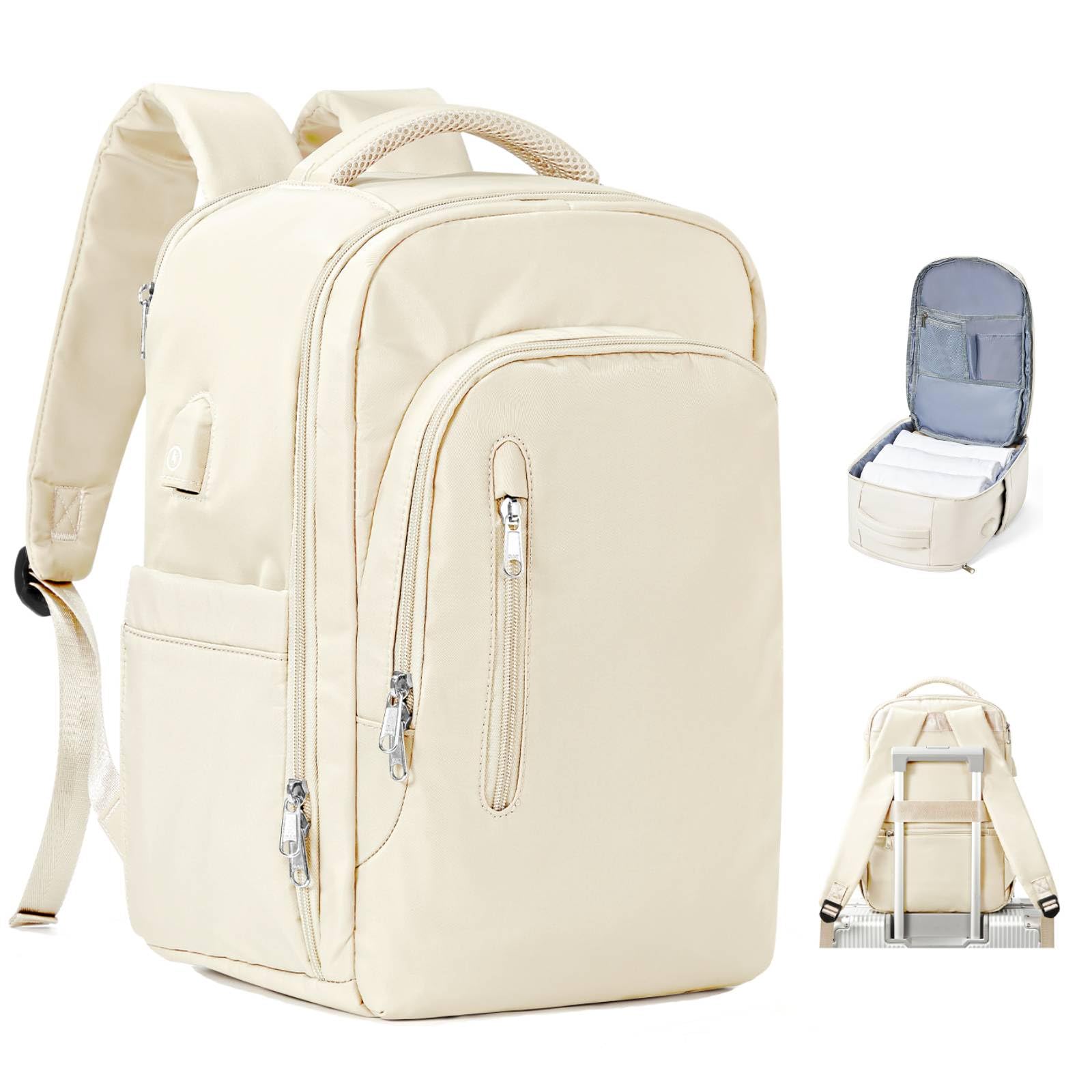 Large Travel Laptop Backpack for Men & Women - TSA Approved Carry On Backpack with USB Charging Port - Water Resistant Business Work & Hiking Backpack - Perfect for Air Travel, Commuting & Outdoor Adventures