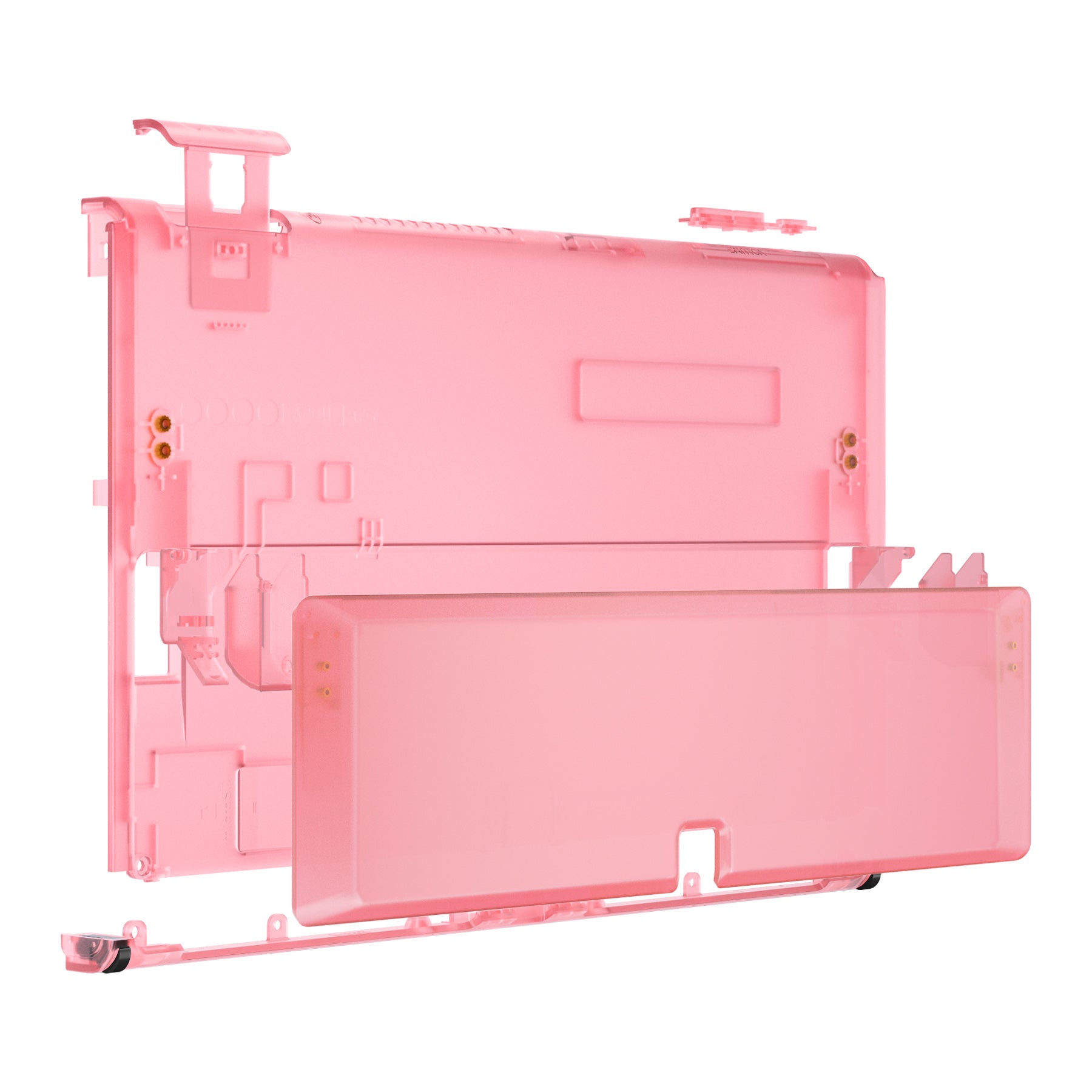 eXtremeRate Replacement Back Plate with Kickstand for Nintendo Switch OLED - Cherry Pink | Custom Gaming Shell for Enhanced Protection & Style | Perfect for Travel, Gaming Sessions & Console Personalization