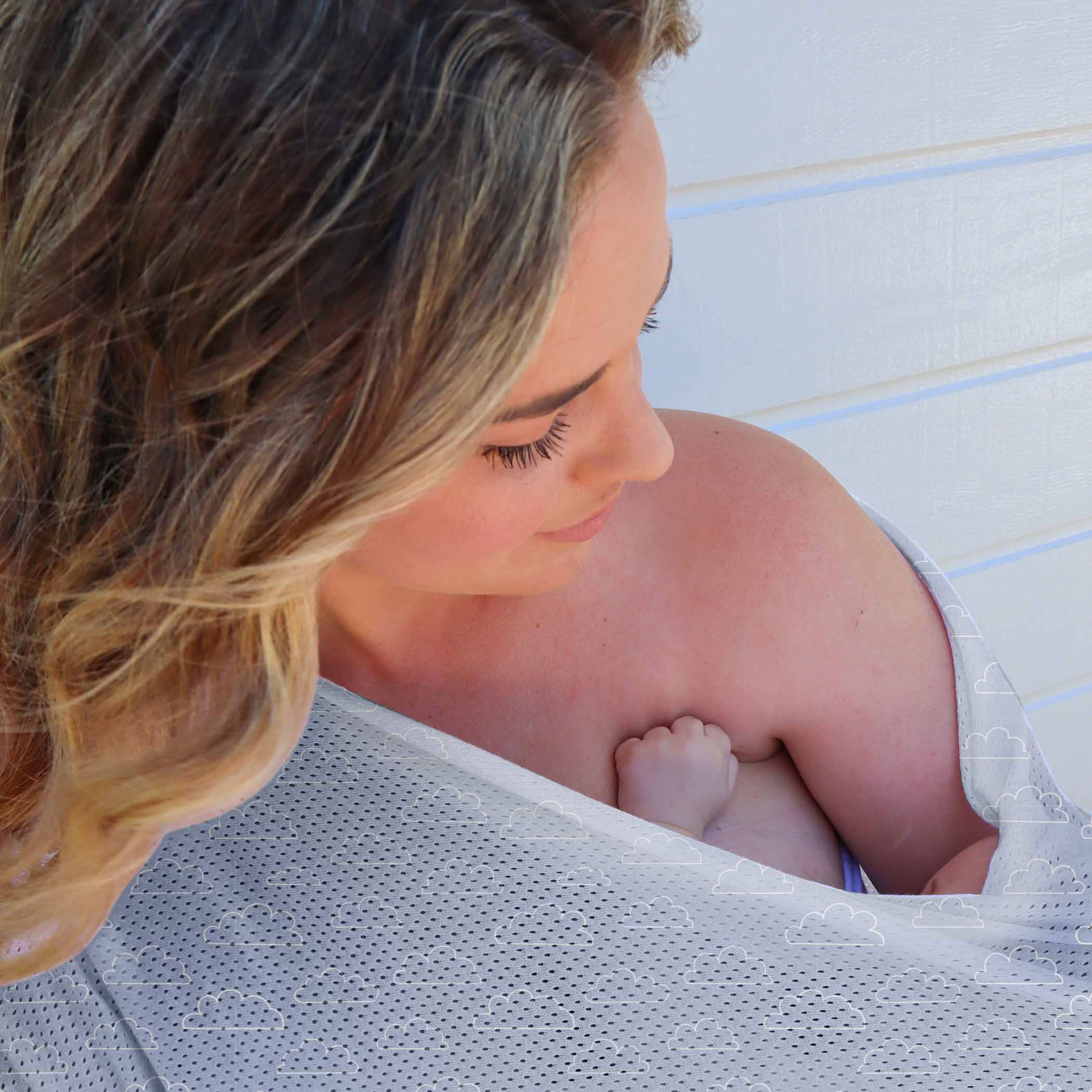 Nordic 2-Pack AIR+ Mesh Nursing Scarf - Breathable Baby Carrier Cover for Breastfeeding - Sky Blue & Mint Green - Perfect for Outdoors, Shopping & Travel