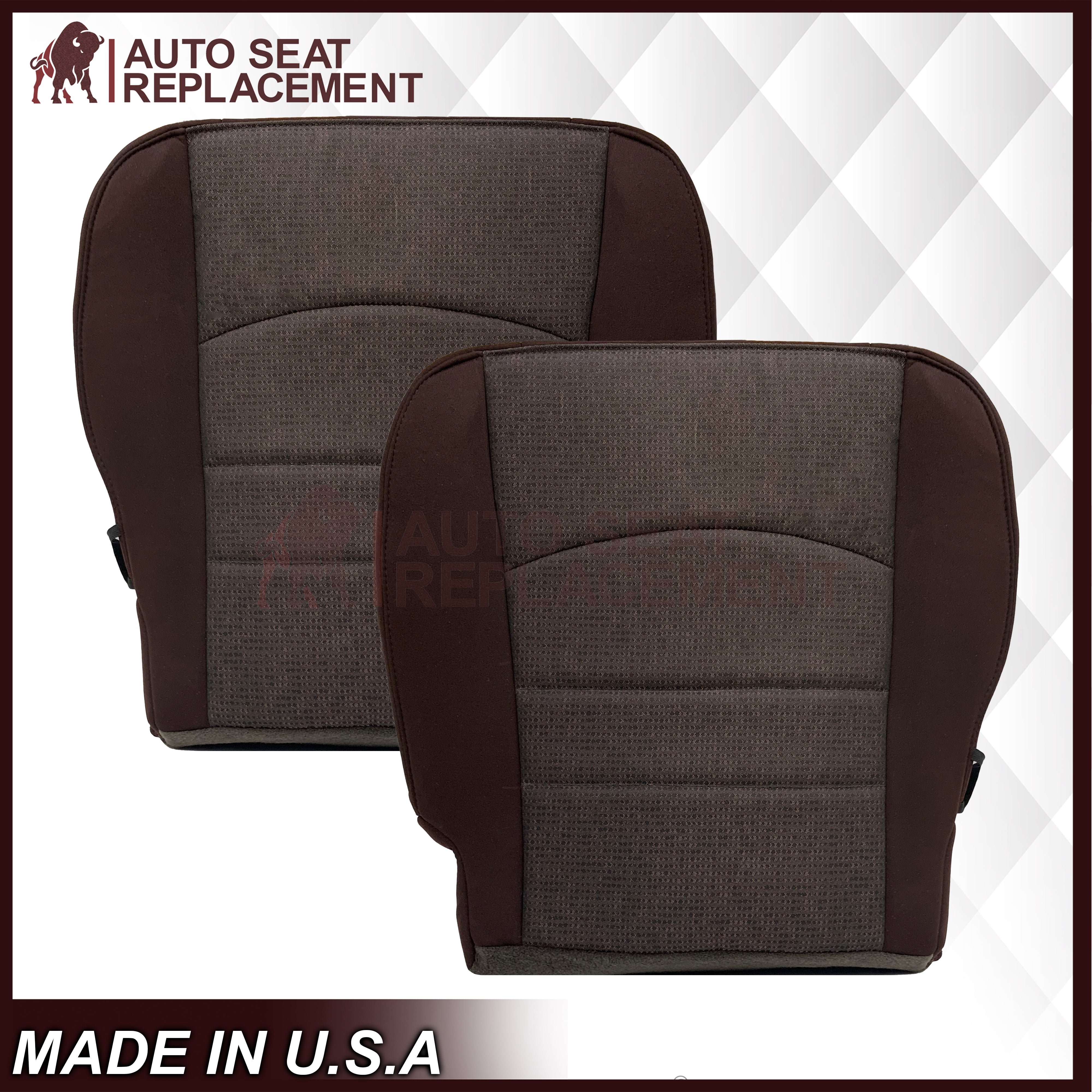 2013-2018 Dodge Ram 1500 2500 SLT Outdoorsman Custom Fit Bottom Cloth Seat Cover - Durable Brown Truck Seat Protector for Off-Road & Work Trucks