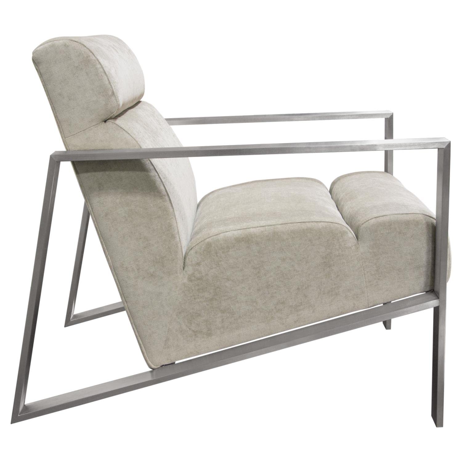 Luxury Diamond Sofa La Brea Accent Chair - Champagne Finish for Living Room, Bedroom & Office Decor | Modern Mid-Century Style Armchair with Tufted Back