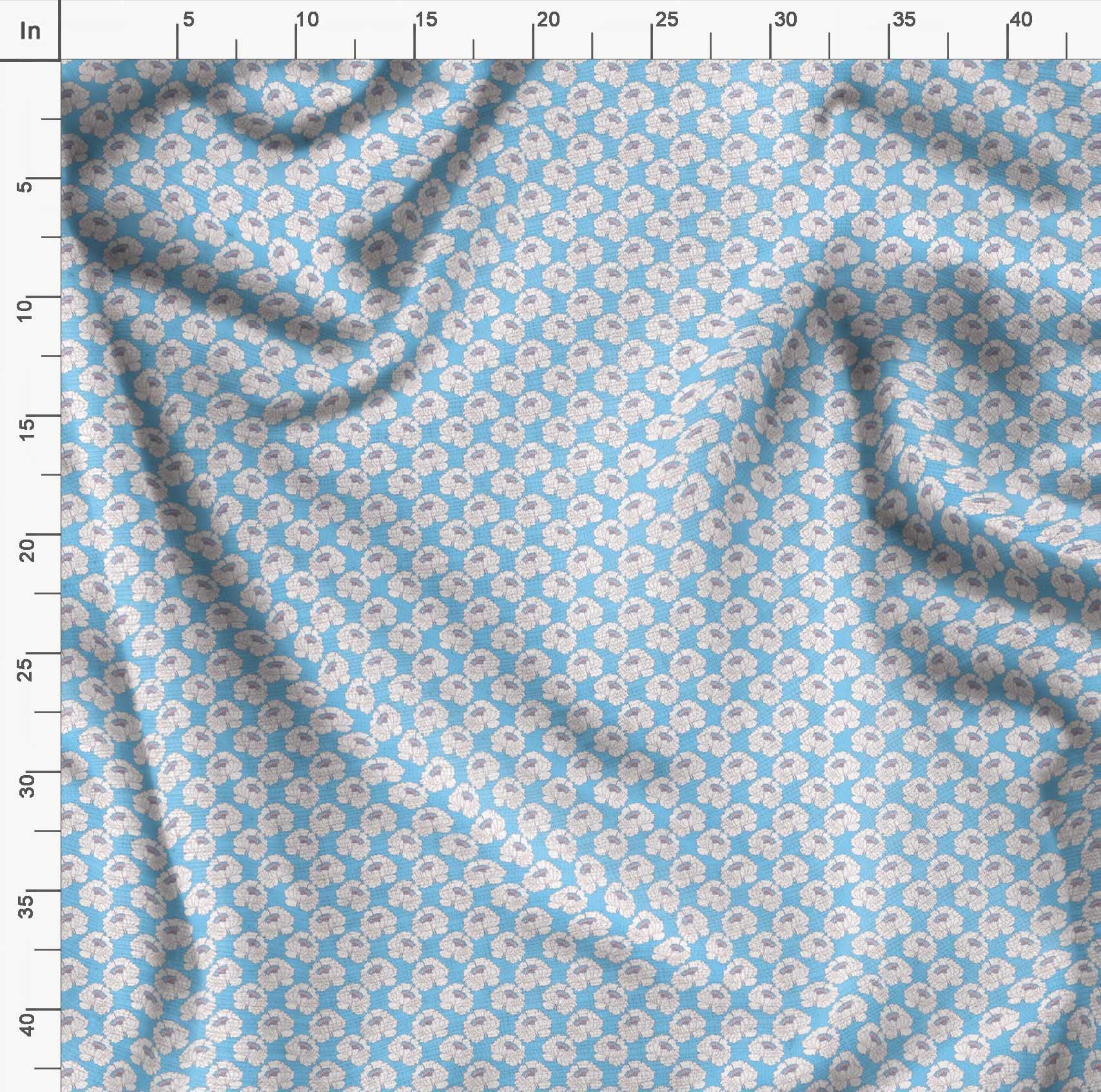 Soimoi Moss Georgette Blue Floral Printed Fabric - 42 Inch Wide by The Yard - Lightweight & Romantic Floral Pattern Material for Dresses, Scarves, Curtains & DIY Crafts