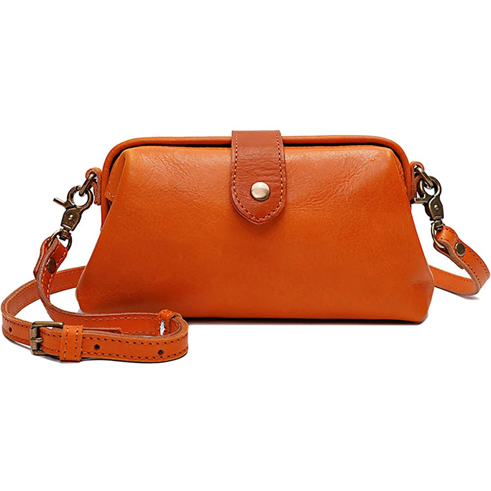 Vintage Leather Doctor Bag Handmade Retro Style Crossbody Purse – Premium Genuine Leather Small Shoulder Bag for Women, Perfect for Work, Travel & Everyday Use