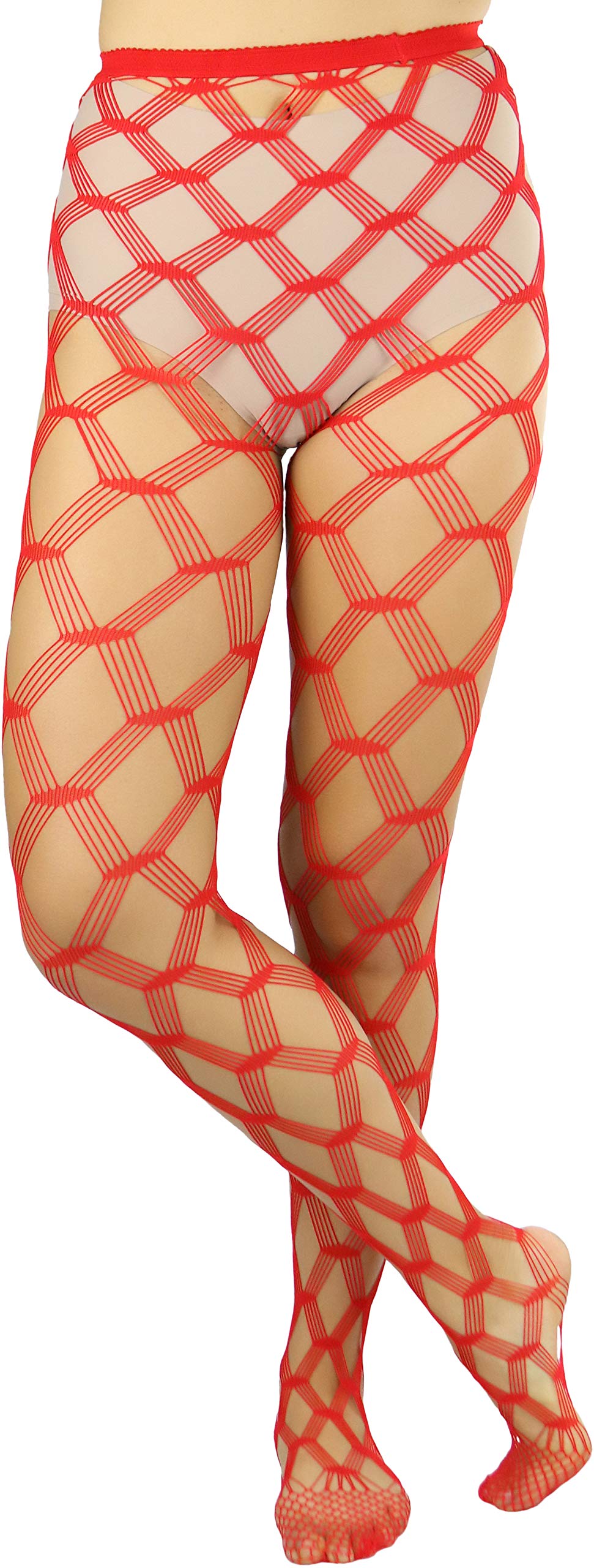 ToBeInStyle Women's Diamond Mesh Pantyhose - Sheer Tights with Stretch Comfort for Everyday Wear & Special Occasions