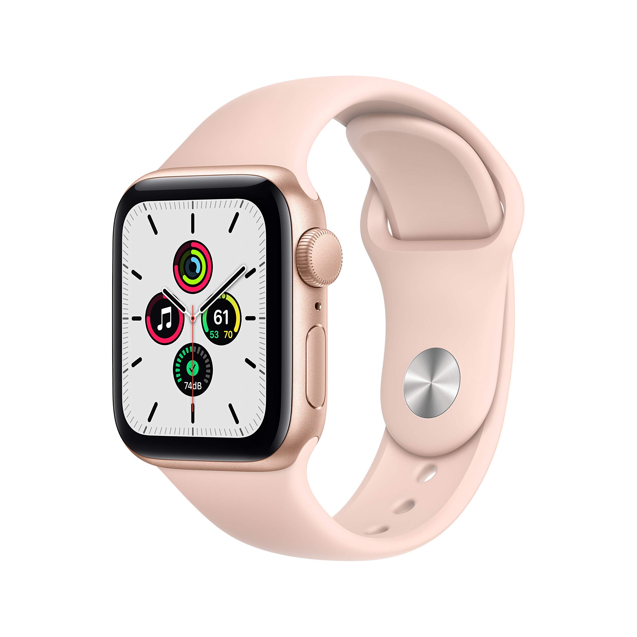 Apple Watch SE 2020 (GPS, 40mm) - Gold Aluminum Case with Pink Sand Sport Band | Renewed Premium Smartwatch for Women & Men | Fitness Tracking, Heart Rate Monitor, Swimproof Design for Workouts, Running & Daily Use