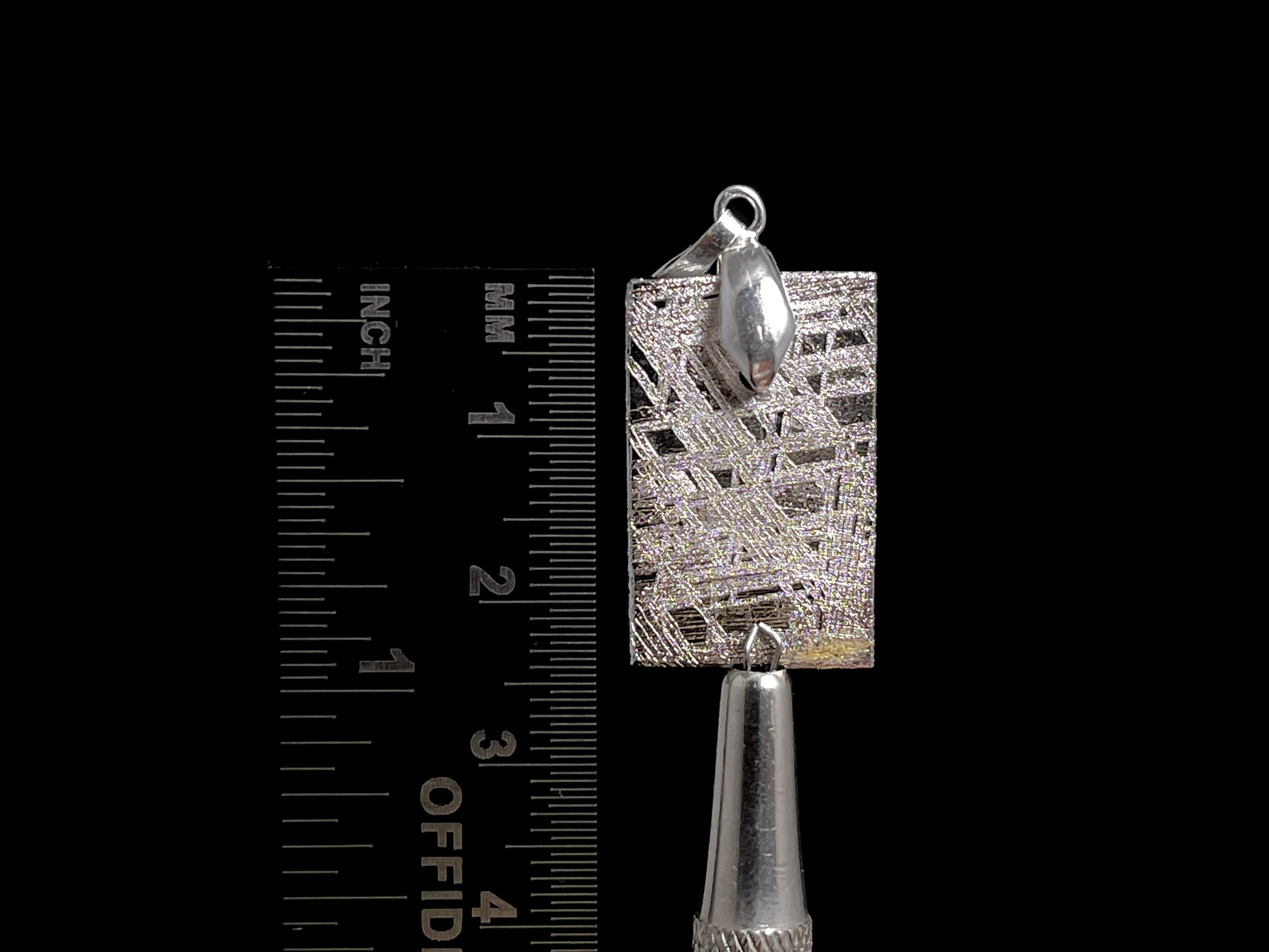 Handmade Rhodium Plated METEORITE Pendant - Authentic Ancient Muonionalusta Meteor Jewelry | Unique Space & Astronomy Gift for Men & Women | Perfect for Birthdays, Anniversaries & Cosmic Enthusiasts