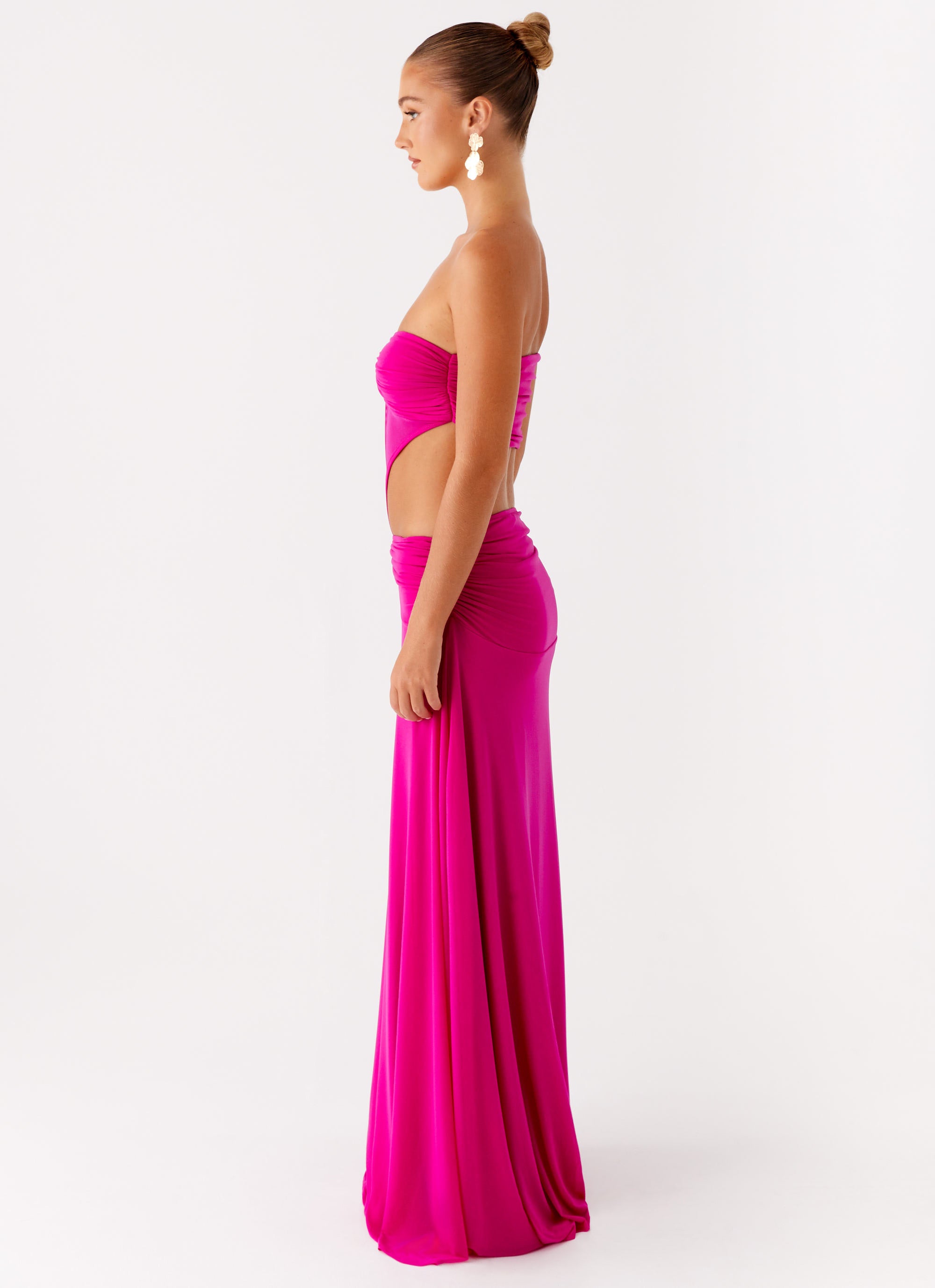 Carlene Maxi Dress for Women - Flowy Fuchsia Long Dress with Side Slits | Perfect for Summer, Beach, Parties & Casual Wear