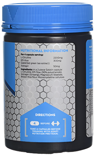 Adapt Nutrition Pump 80 Caps - Pre Workout Supplement for Muscle Pump & Performance - Ideal for Gym, Bodybuilding & Fitness Training