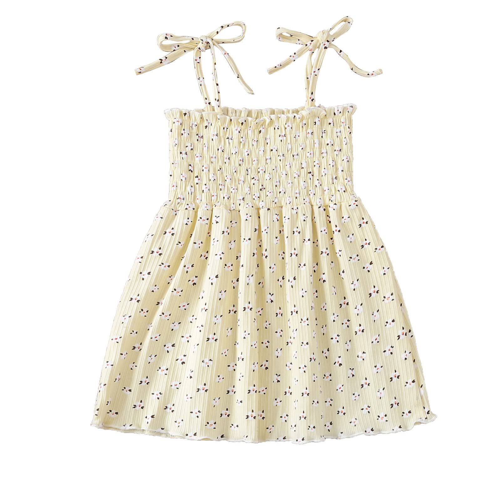 Lairauiy Baby Girls Summer Dress - Floral Print Spaghetti Strap Sleeveless One Piece Dress for Toddlers | Perfect for Parties, Beach Outings & Daily Wear
