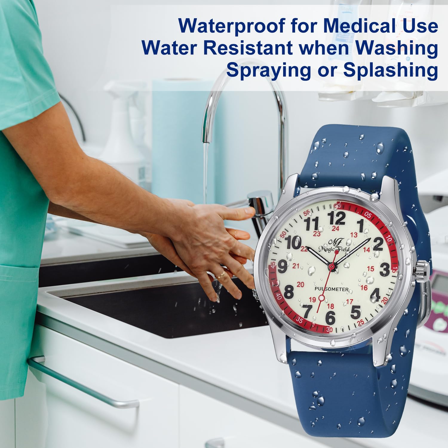 SIBOSUN Nurse Watch - Easy to Read Analog Quartz Wristwatch with Luminous Hands, Waterproof & Quick Release Silicone Strap for Medical Professionals, Students, Doctors | Perfect for Hospital Shifts, Clinical Rotations & Night Duty