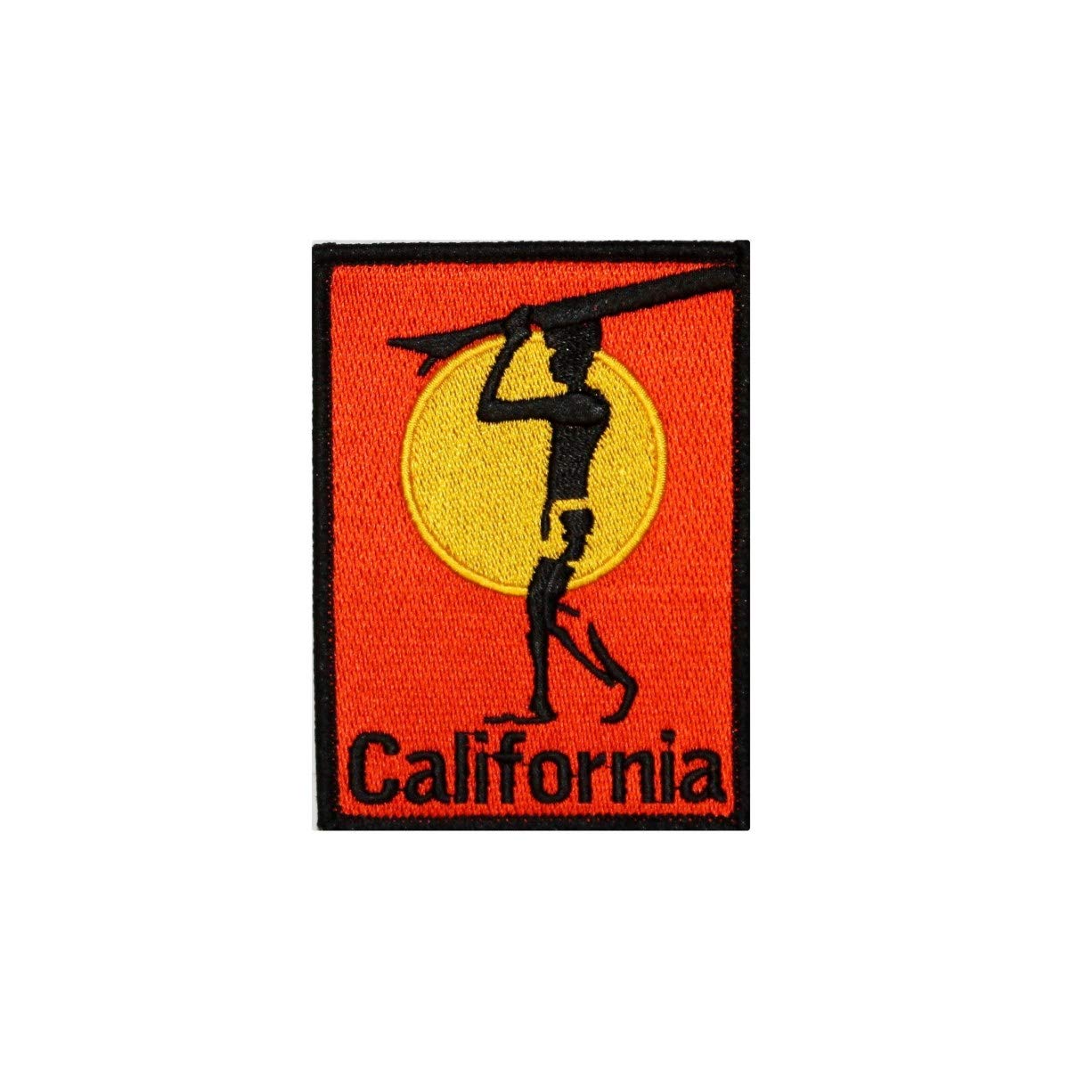 California Surfboard Patch - Embroidered Iron-On Applique for Beach Bum & Ocean Surf Style - Perfect for Jackets, Backpacks, and DIY Clothing Projects