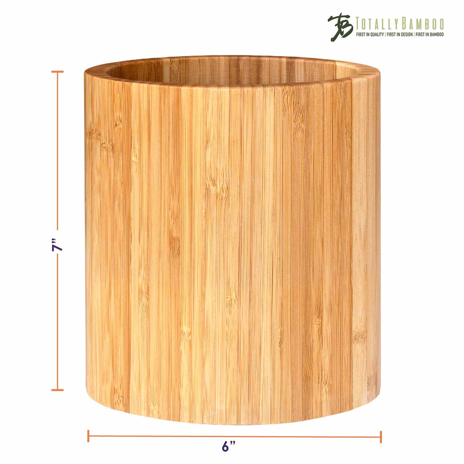 Premium Oval Bamboo Kitchen Utensil Holder - Natural Wood Countertop Organizer for Spoons, Forks & Cooking Tools - Perfect for Modern Kitchens & Countertop Storage