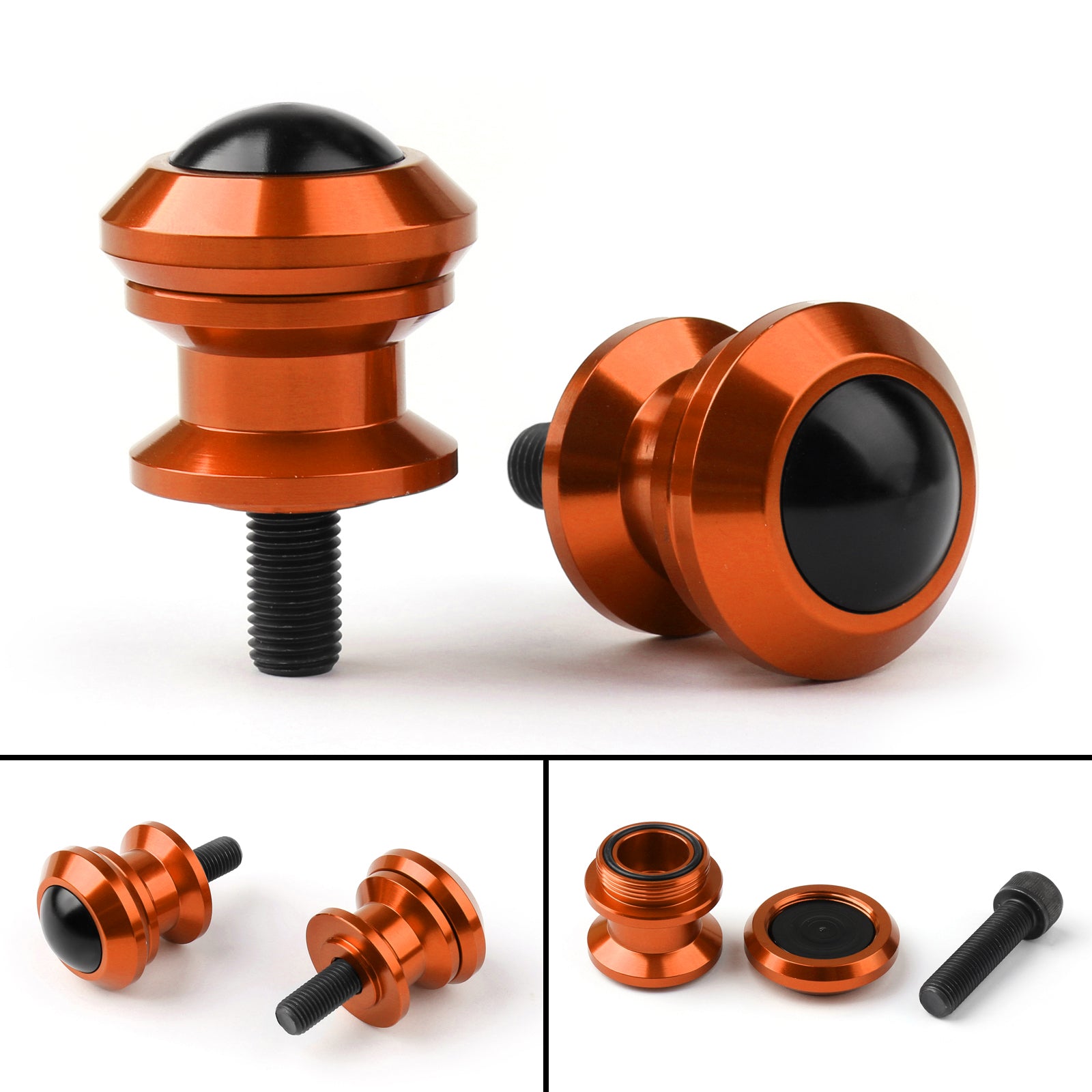 10mm Billet Aluminum Swingarm Spools Sliders for Kawasaki Ninja 250R 300 400 650 1000 ZX6R ZX10R - 7 Color Options - Motorcycle Protection for Parking & Maintenance