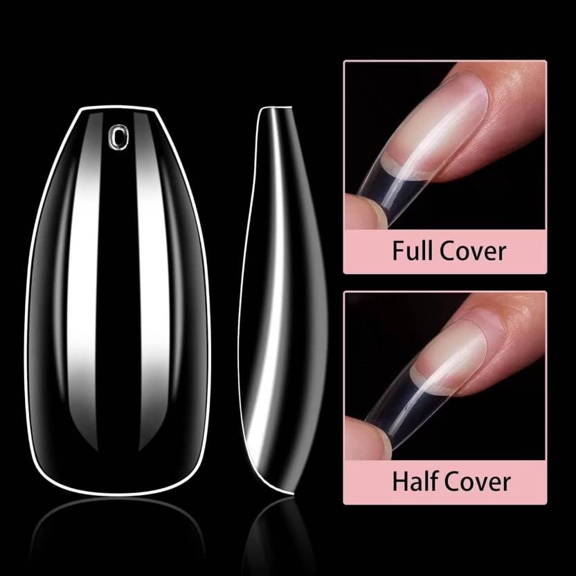 ClubBeauty 100Pcs Acrylic Fake Nails Set - 2 Pack French Tip Press on Nails with Glue for Women, Perfect for Parties, Weddings & Daily Wear