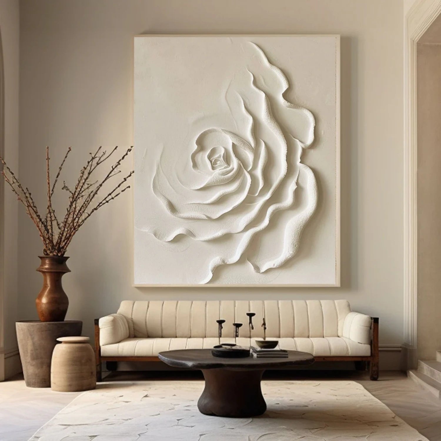 Beautiful Flower and Tree Painting #FT203 - Handmade Canvas Art for Home Decor, Living Room, Bedroom & Office Wall