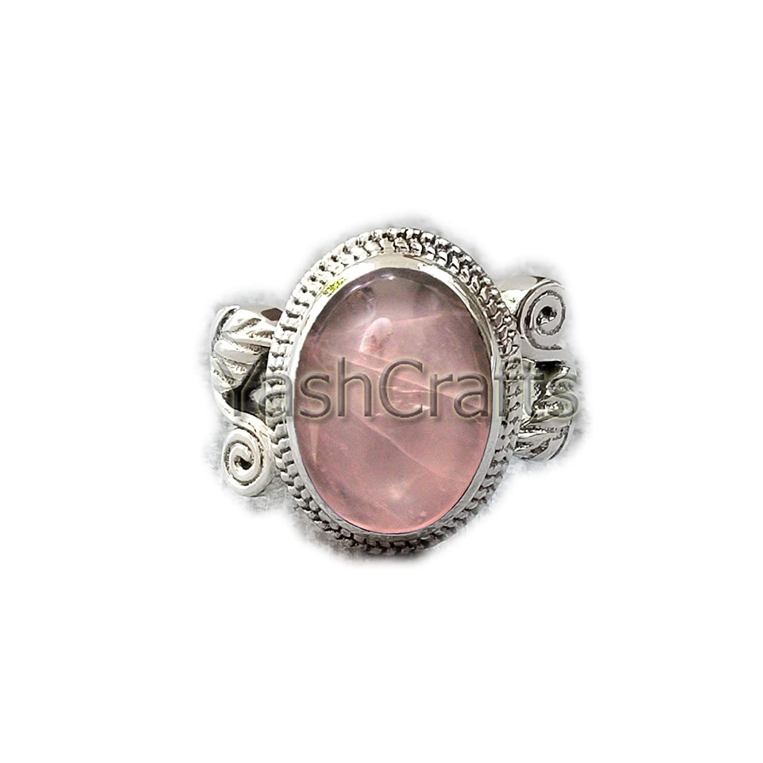 Natural Rose Quartz Ring for Women - 925 Sterling Silver Oval Gemstone Jewelry for Healing, Love & Positive Energy - Perfect for Gifts, Meditation & Everyday Wear