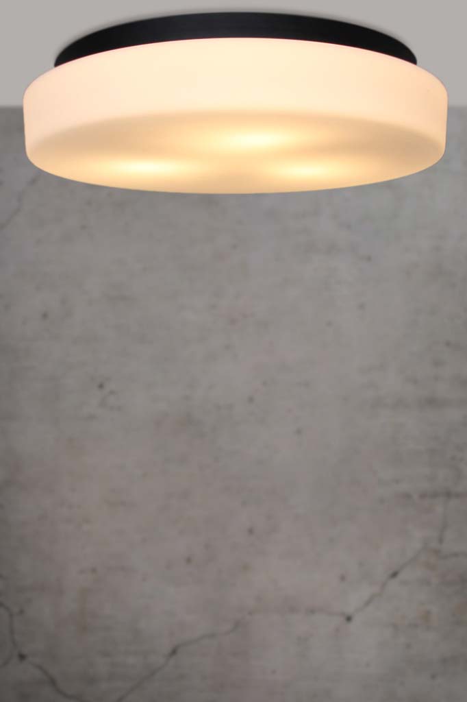 Chesham Glass Circular Light Fixture - Modern Round Ceiling Light for Living Room, Bedroom, Dining Room & Kitchen - Elegant Home Decor Lighting