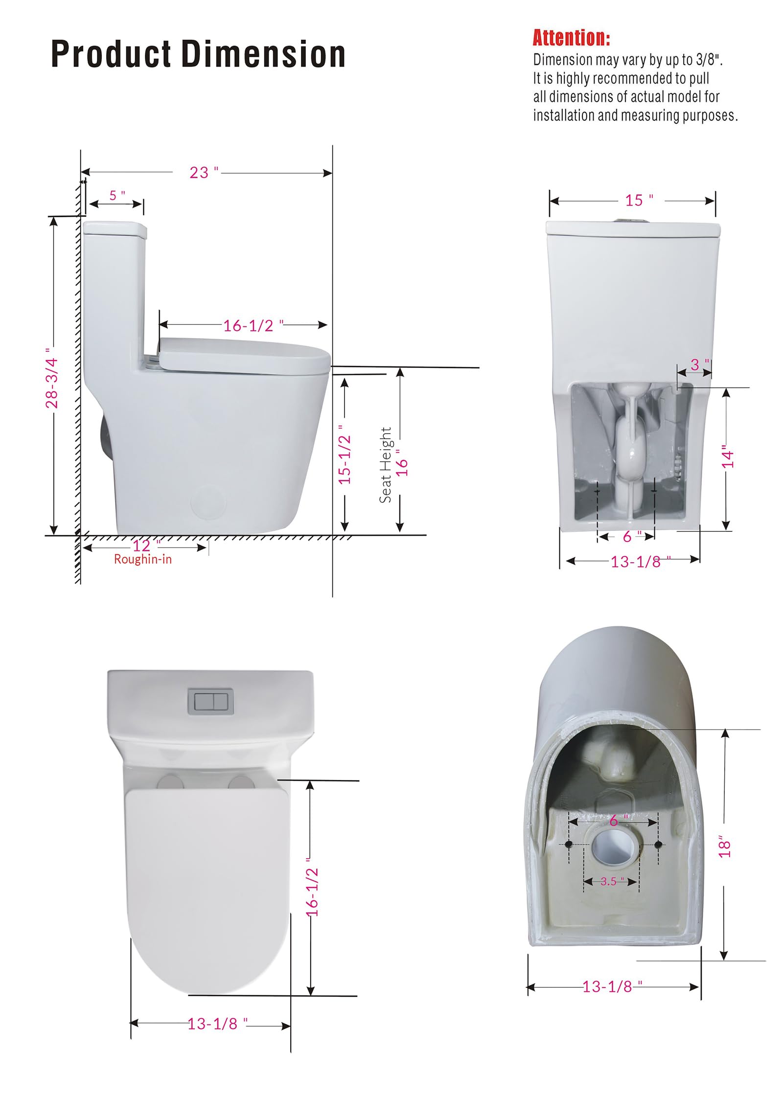 WinZo WZ5089 Compact Round One Piece Toilet 23