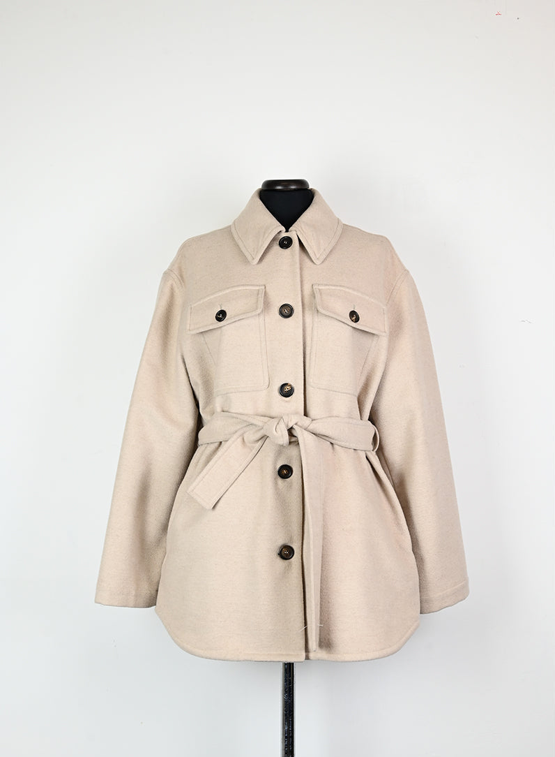 Brunello Cucinelli Beige Wool Coat Size 42 | Premium Italian Cashmere Blend Overcoat for Men | Perfect for Business Meetings & Winter Fashion