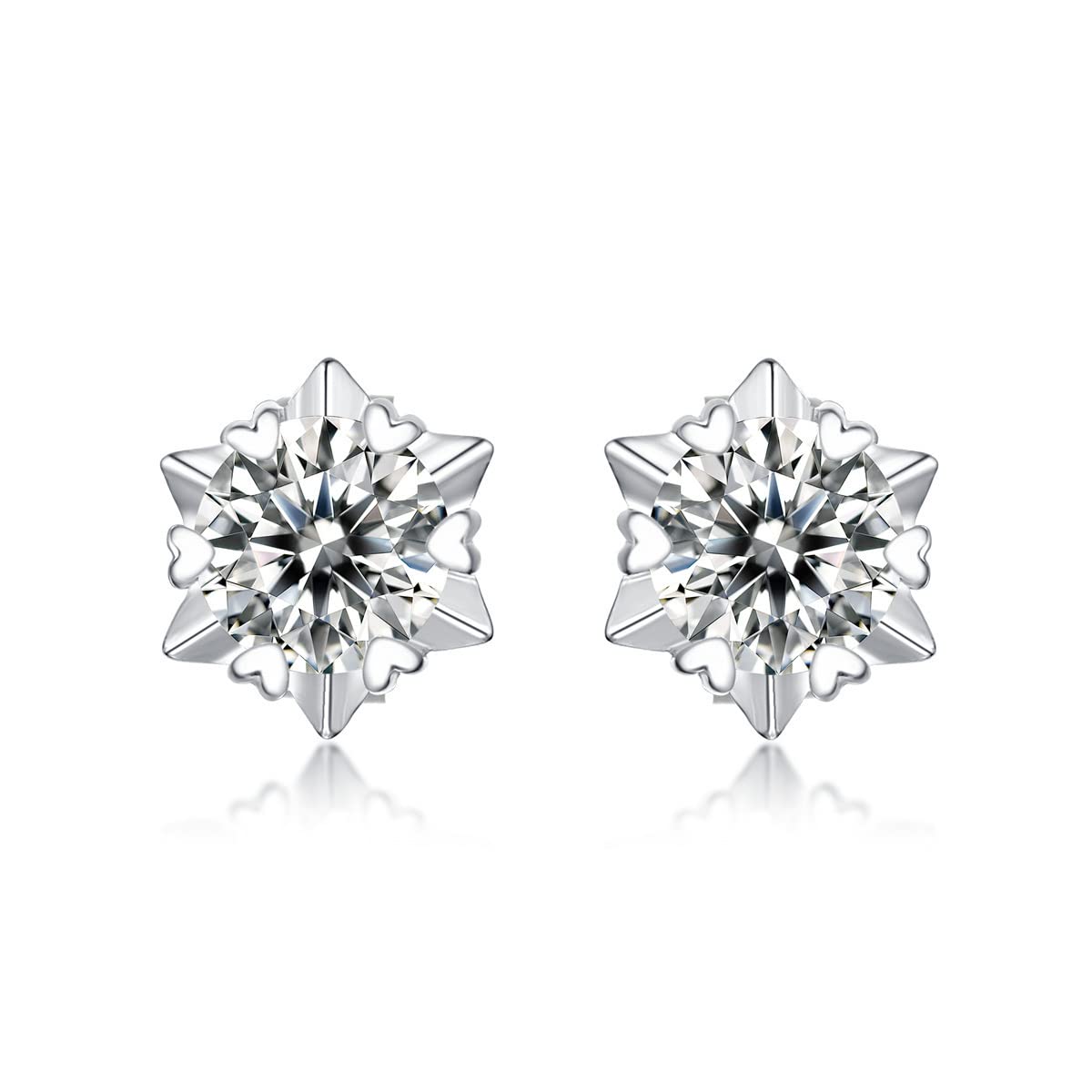 0.5-1 Carat Moissanite Diamond Stud Earrings for Women - Sterling Silver Pierced Earrings with Gift Box | Perfect for Everyday Wear, Date Nights & Special Occasions