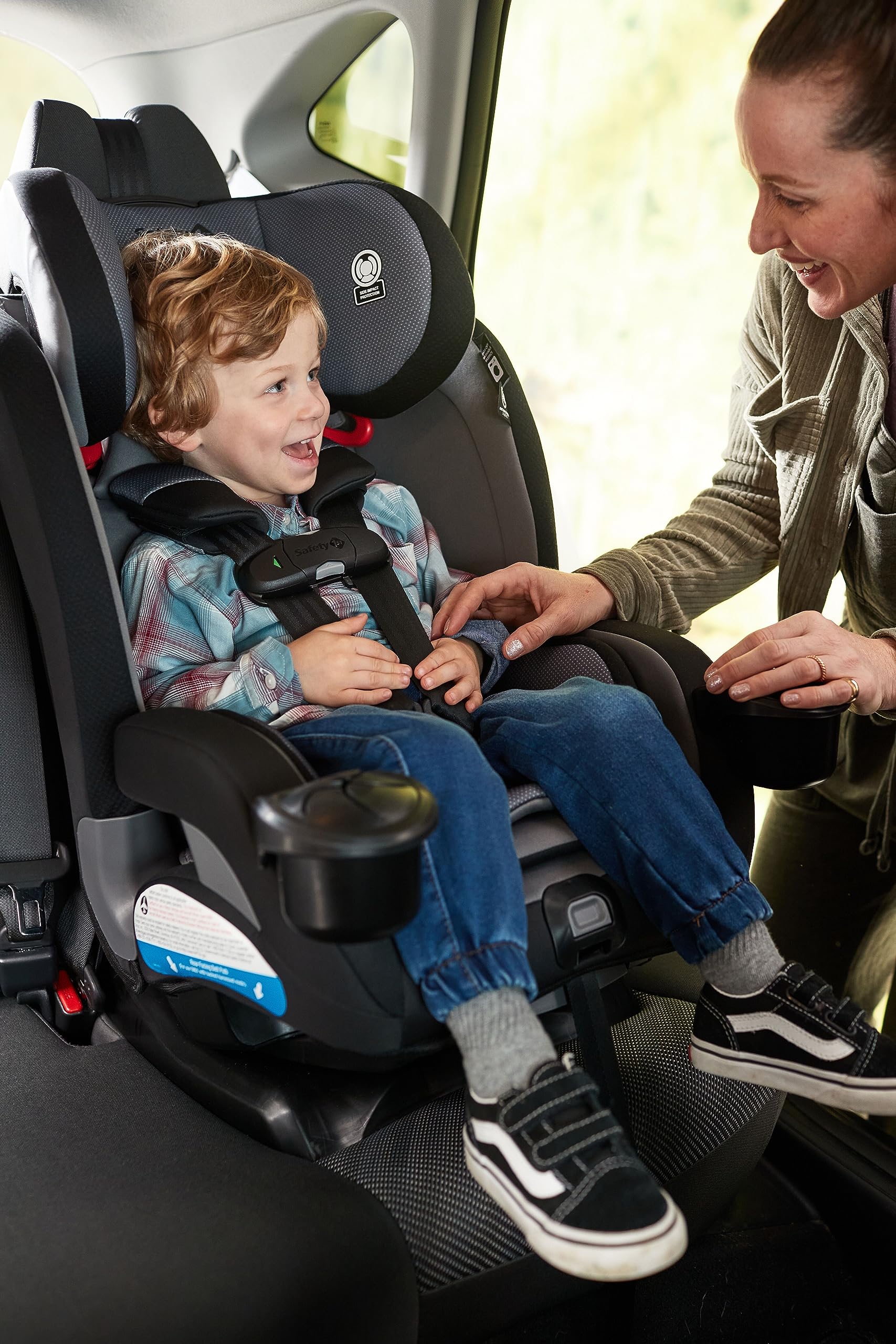 Safety 1st Everslim DLX Slim Convertible Car Seat - 4-in-1 Child Safety Car Seat for Babies 5-100 lbs | Rear & Forward Facing | Compact Design for Small Cars | Perfect for Travel & Daily Commute