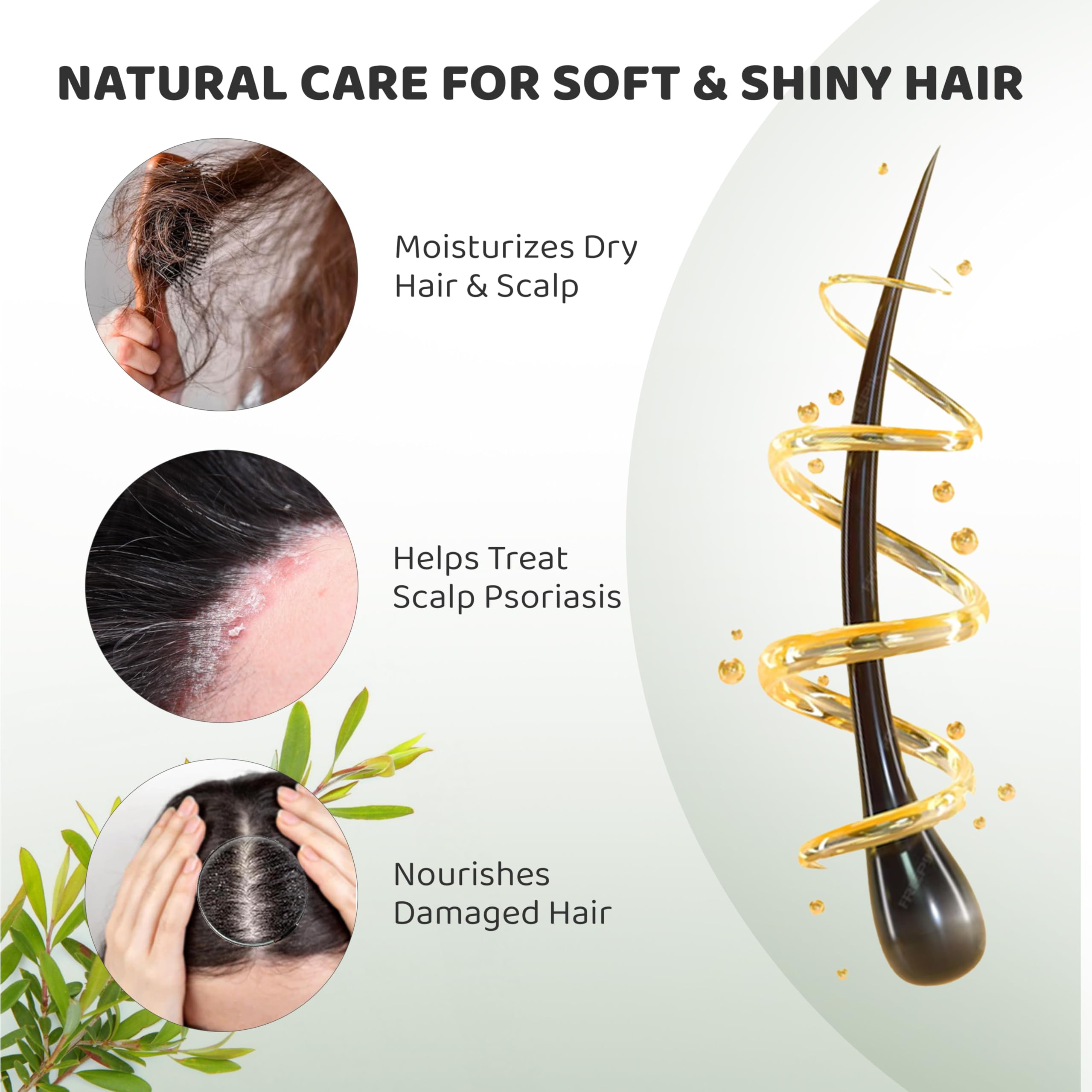 Rey Naturals 100% Pure Tea Tree Essential Oil for Hair Growth, Scalp Care, Acne Treatment & Aromatherapy | Natural Remedy for Dandruff, Stress Relief & Skin Care | Perfect for Diffusers, Massage & DIY Beauty - 15ml Bottle