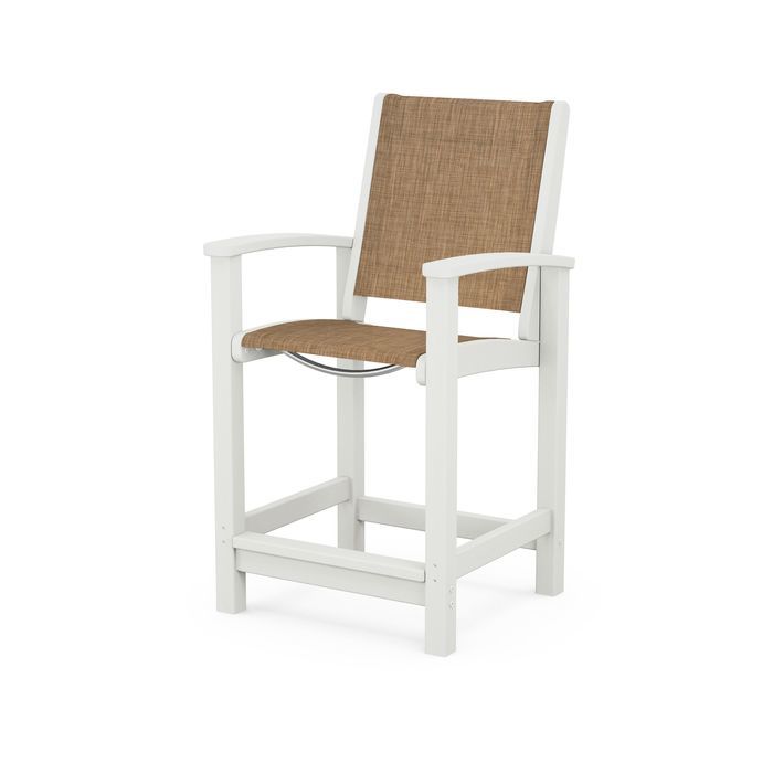 POLYWOOD Coastal Counter Chair - Durable Outdoor Bar Stool for Patio, Deck & Poolside - Weather-Resistant & Low Maintenance